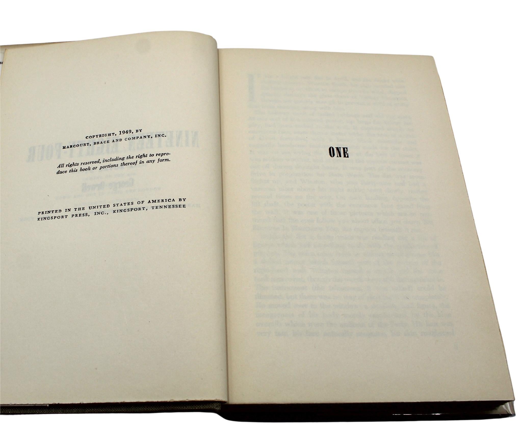 Mid-20th Century Nineteen Eighty-Four by George Orwell, Book of The Month Club Ed. in Original DJ