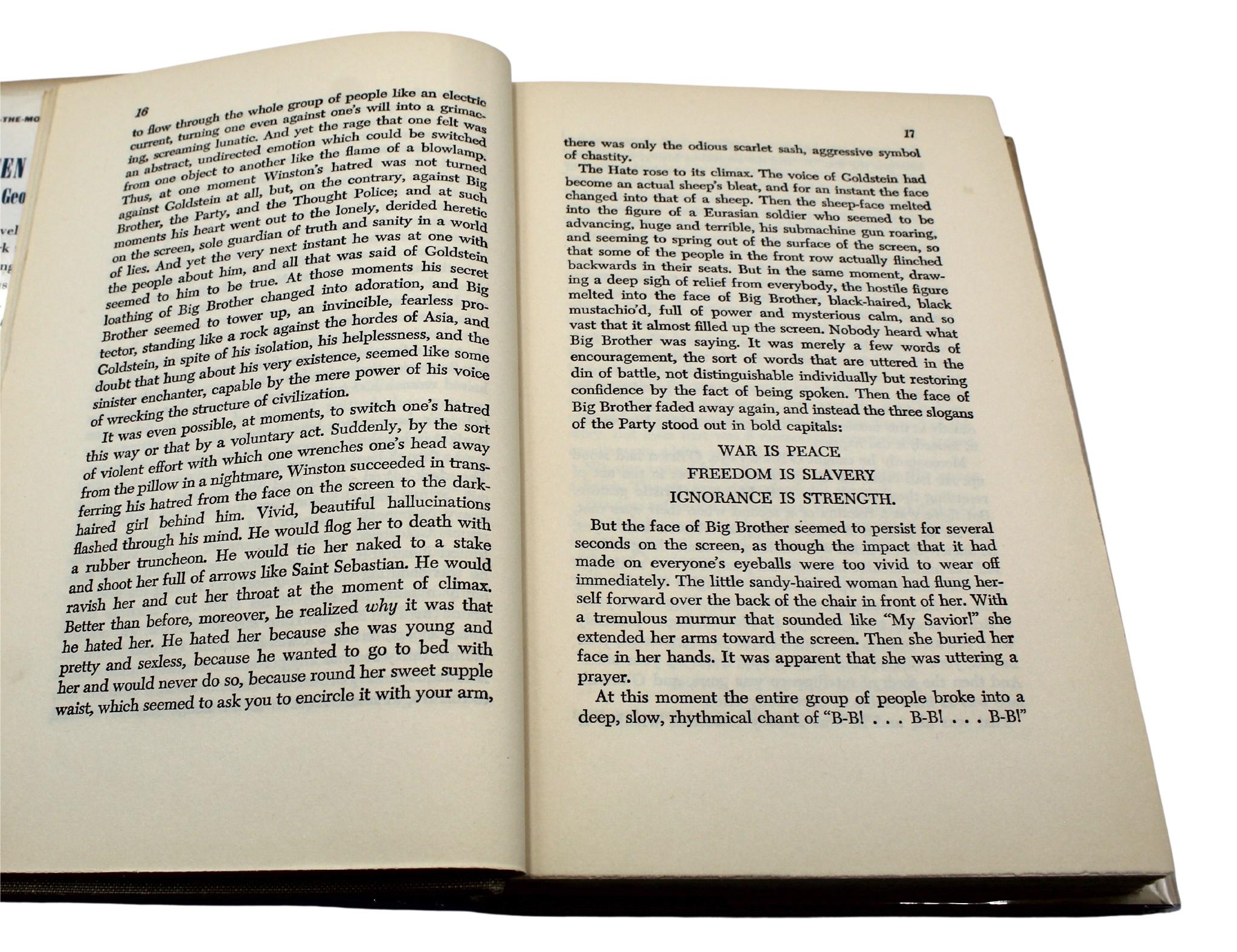 Leather Nineteen Eighty-Four by George Orwell, Book of The Month Club Ed. in Original DJ