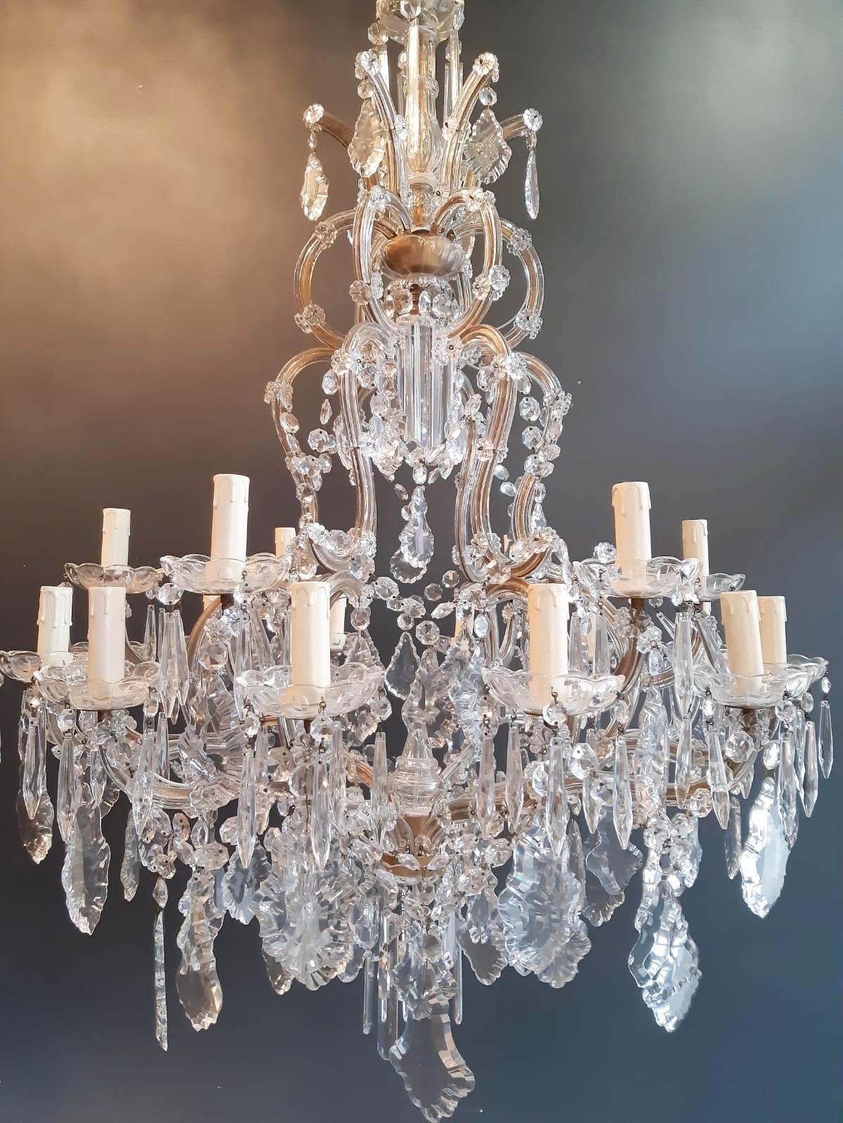 Nineteen-Light Maria Theresa Chandelier Antique Ceiling Lamp Lustre Art Nouveau 1