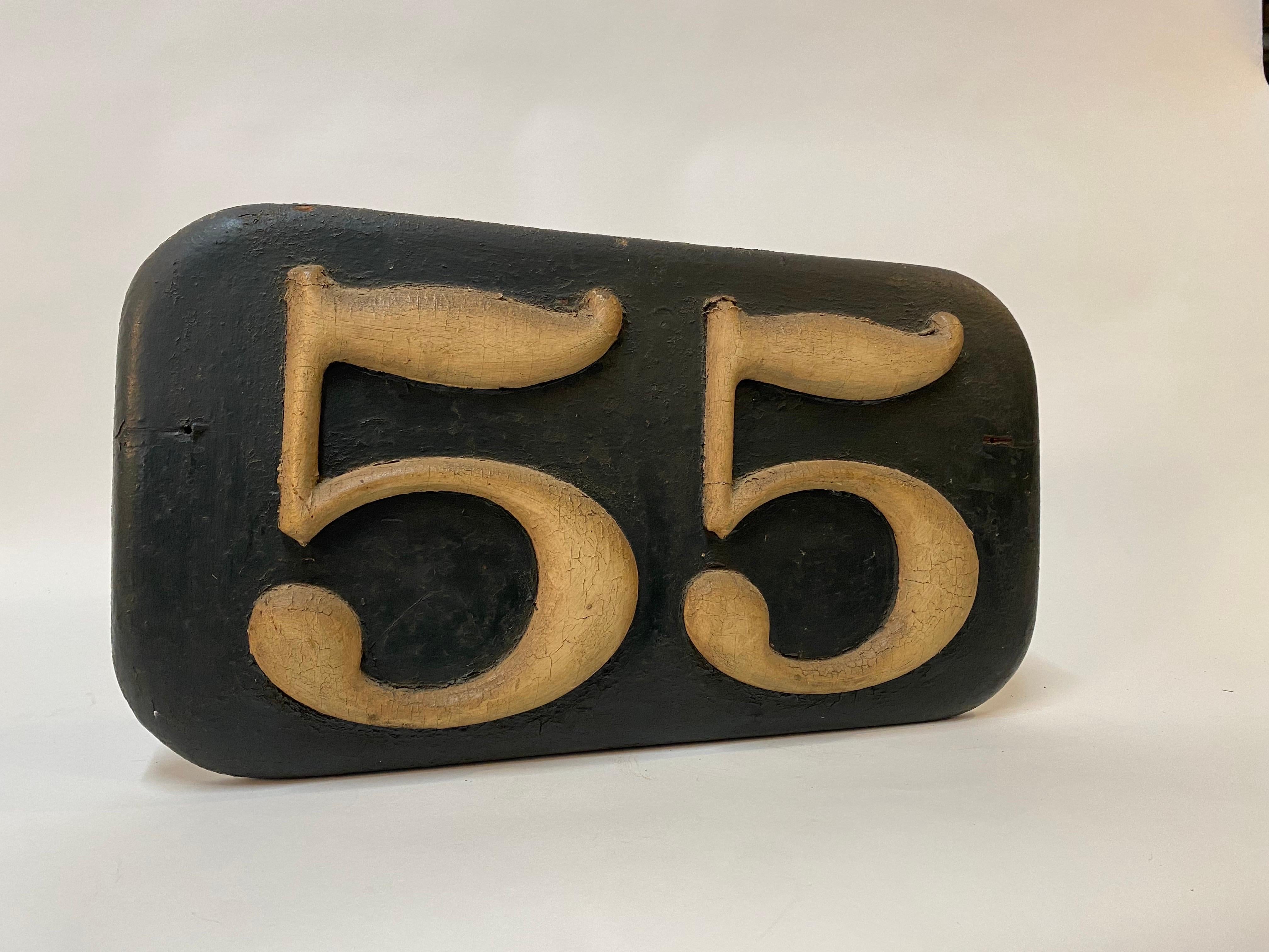 American Nineteenth Century 55 Wood Address Sign For Sale
