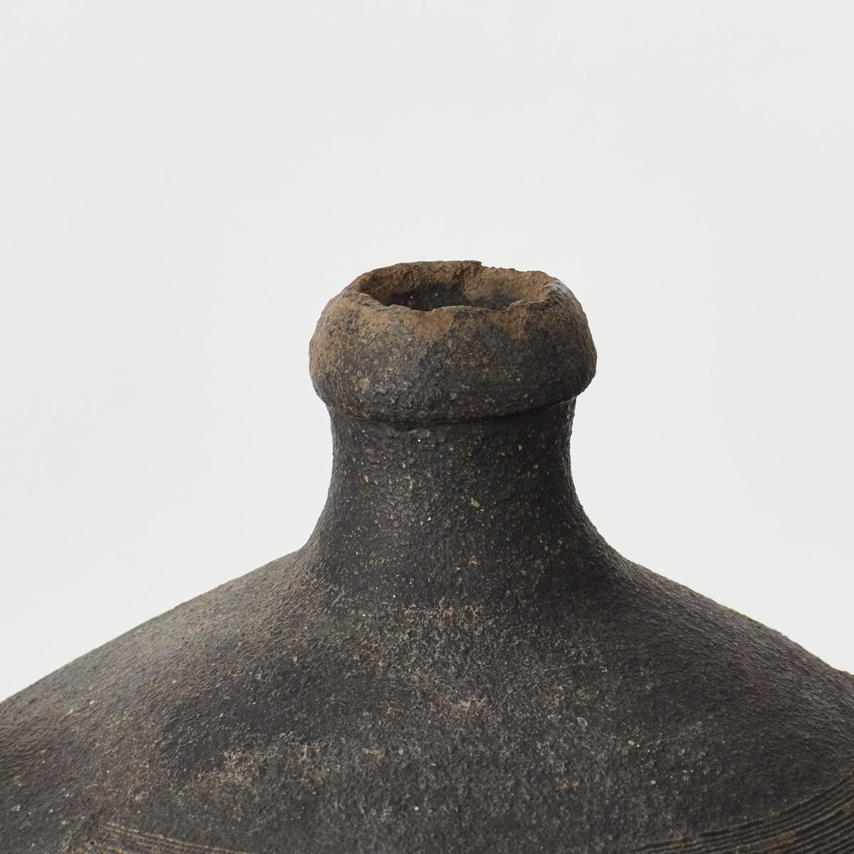 19th Century Nineteenth-Century Antique Black Terracotta Cosi Pot/Vase from Catalonia