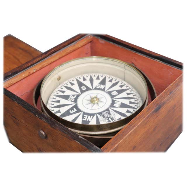 Compass Box Set Old 19th Century Boxed Compass at 1stDibs | 19th century compass