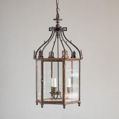Nineteenth century brass hallway lantern