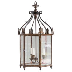 Nineteenth century brass hallway lantern