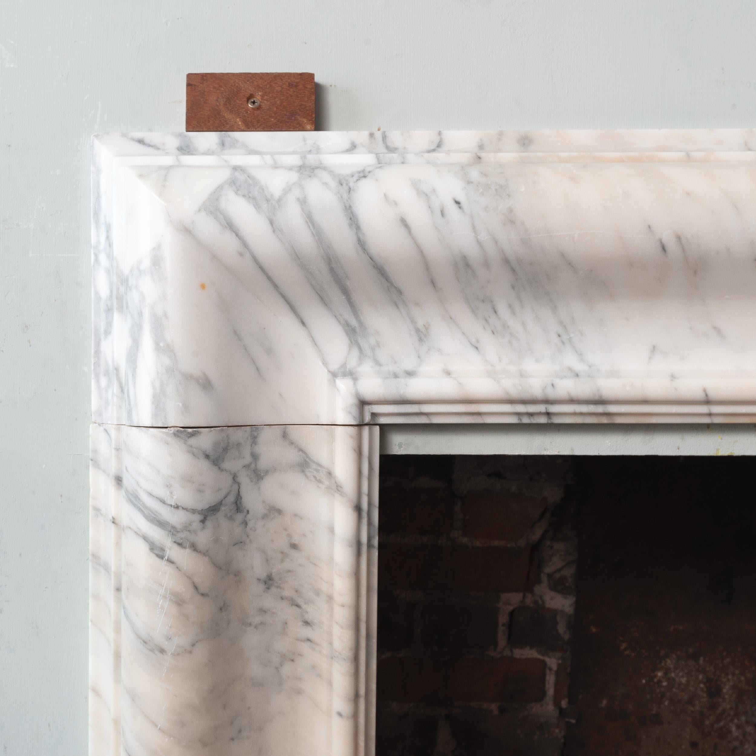 Victorian Nineteenth Century Carrara Marble Bolection Surround For Sale