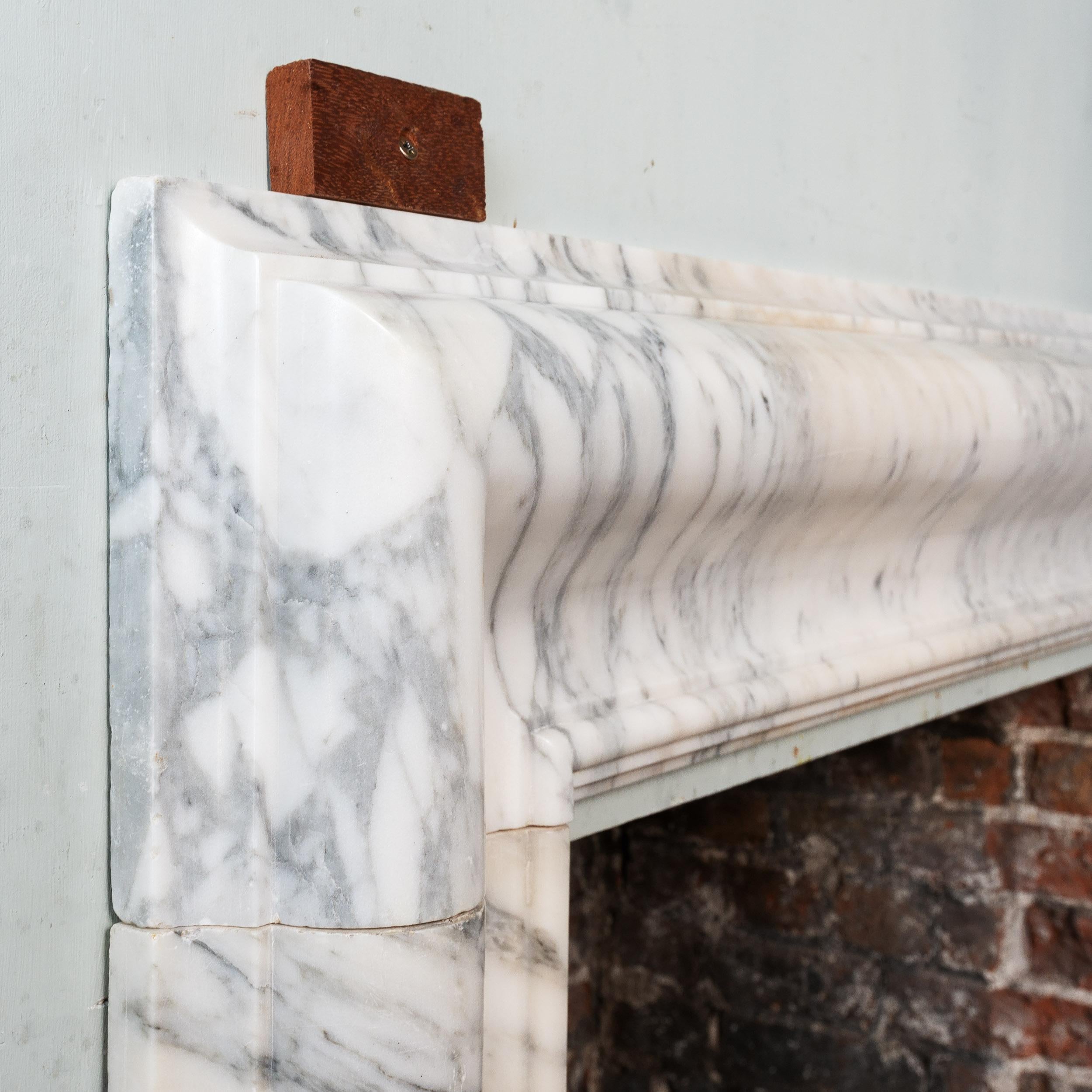 European Nineteenth Century Carrara Marble Bolection Surround For Sale