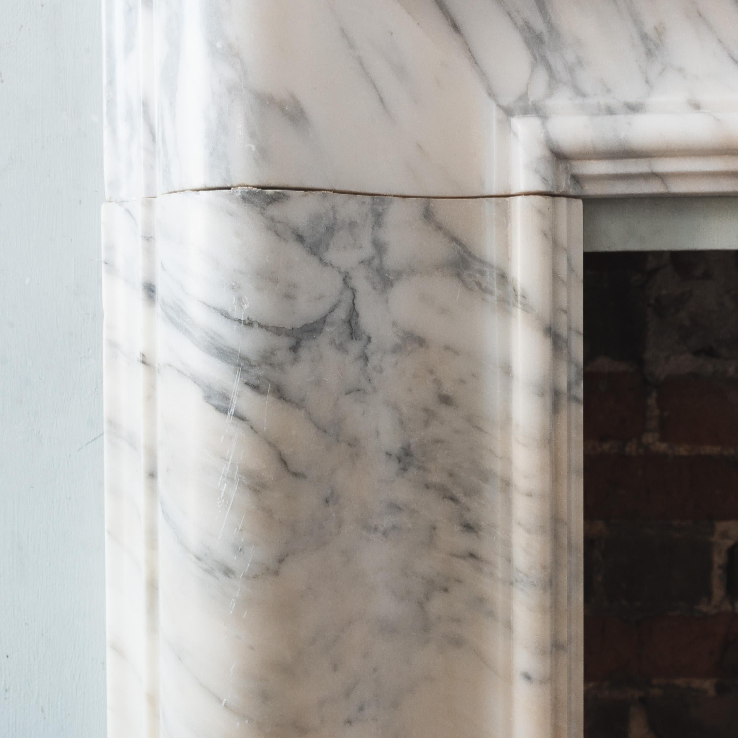 Nineteenth Century Carrara Marble Bolection Surround For Sale 3