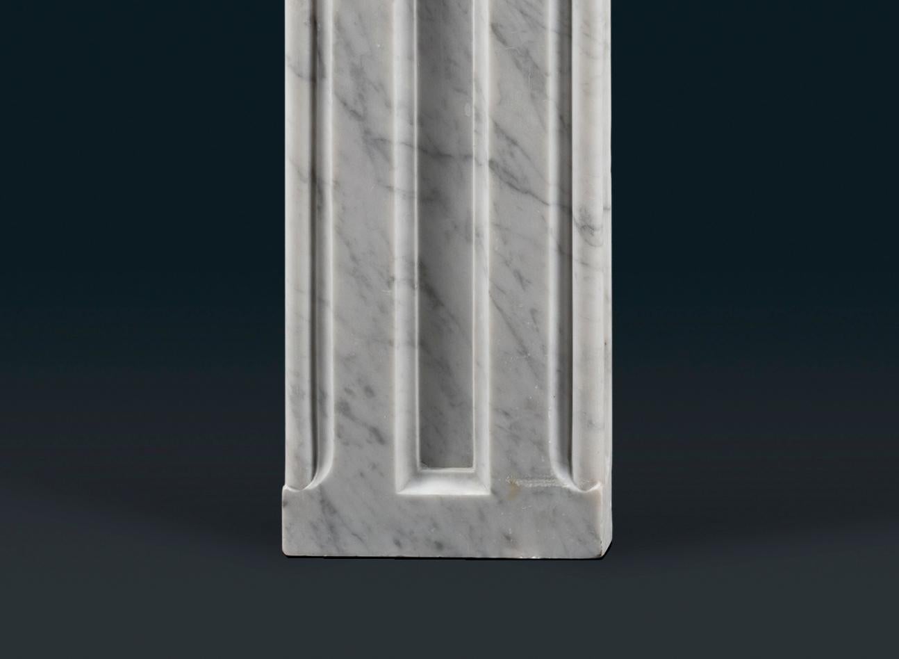 English Nineteenth Century Carrara Marble Frame Fireplace Surround For Sale
