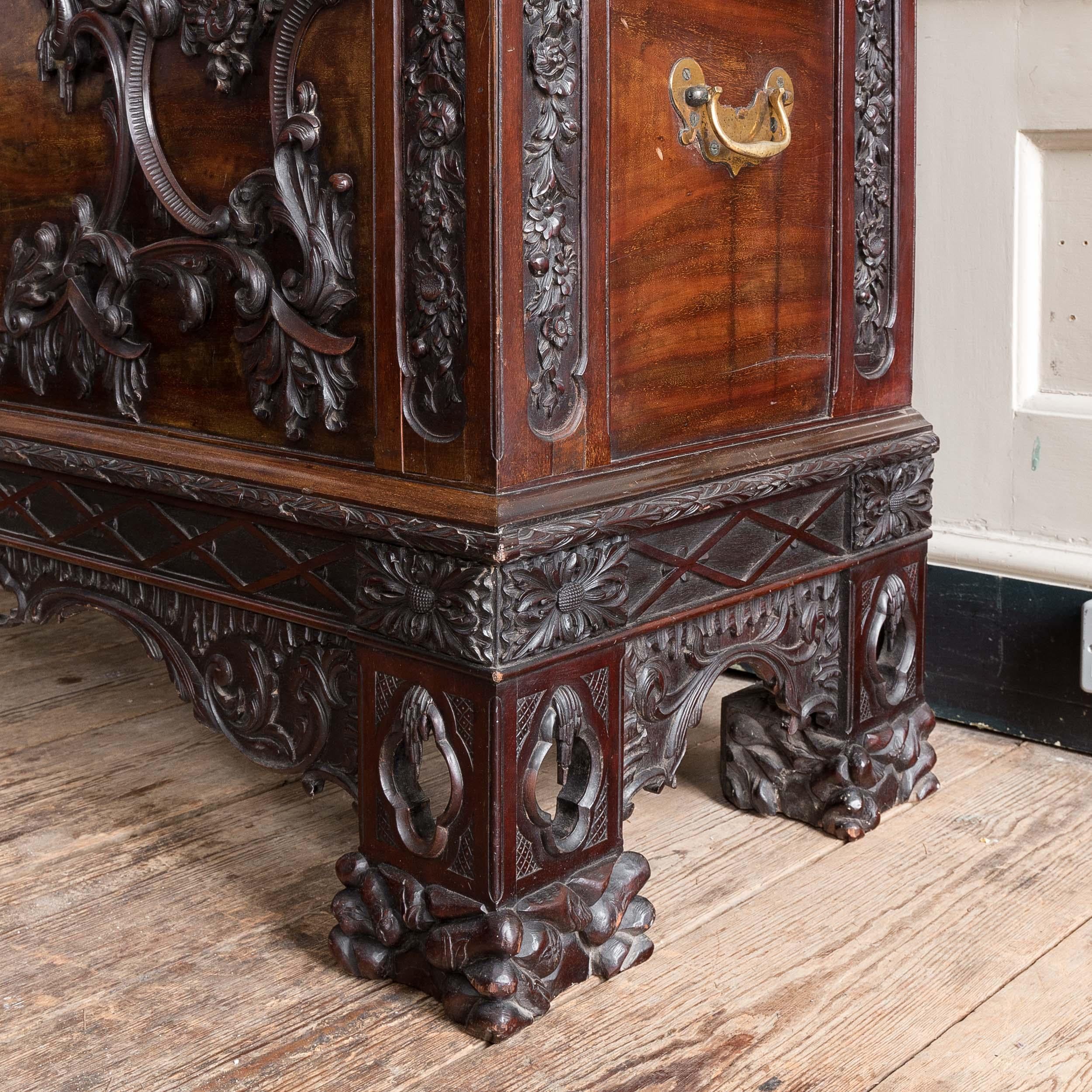 Nineteenth Century Carved Mahogany Chippendale Chest For Sale 6