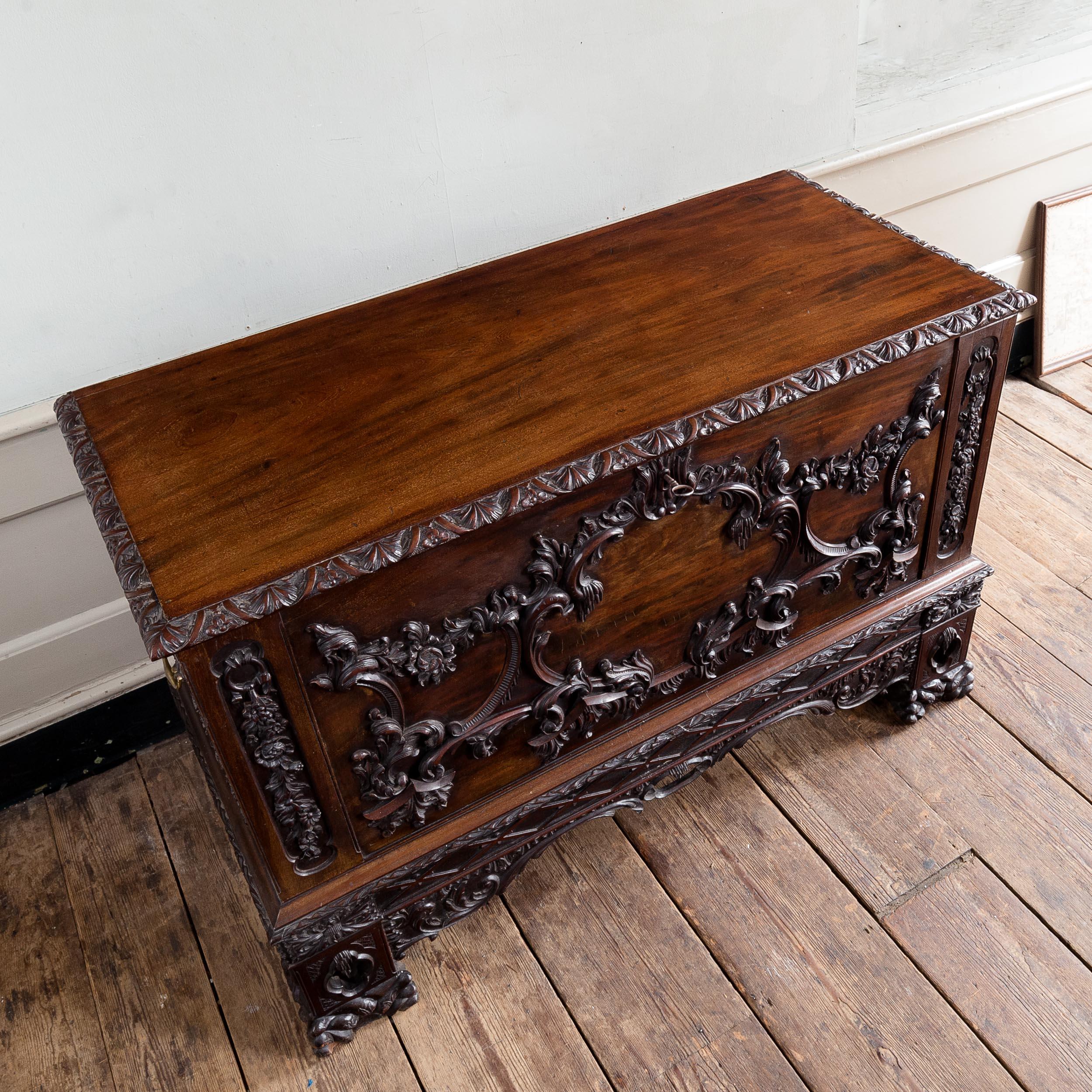 Nineteenth Century Carved Mahogany Chippendale Chest For Sale 2