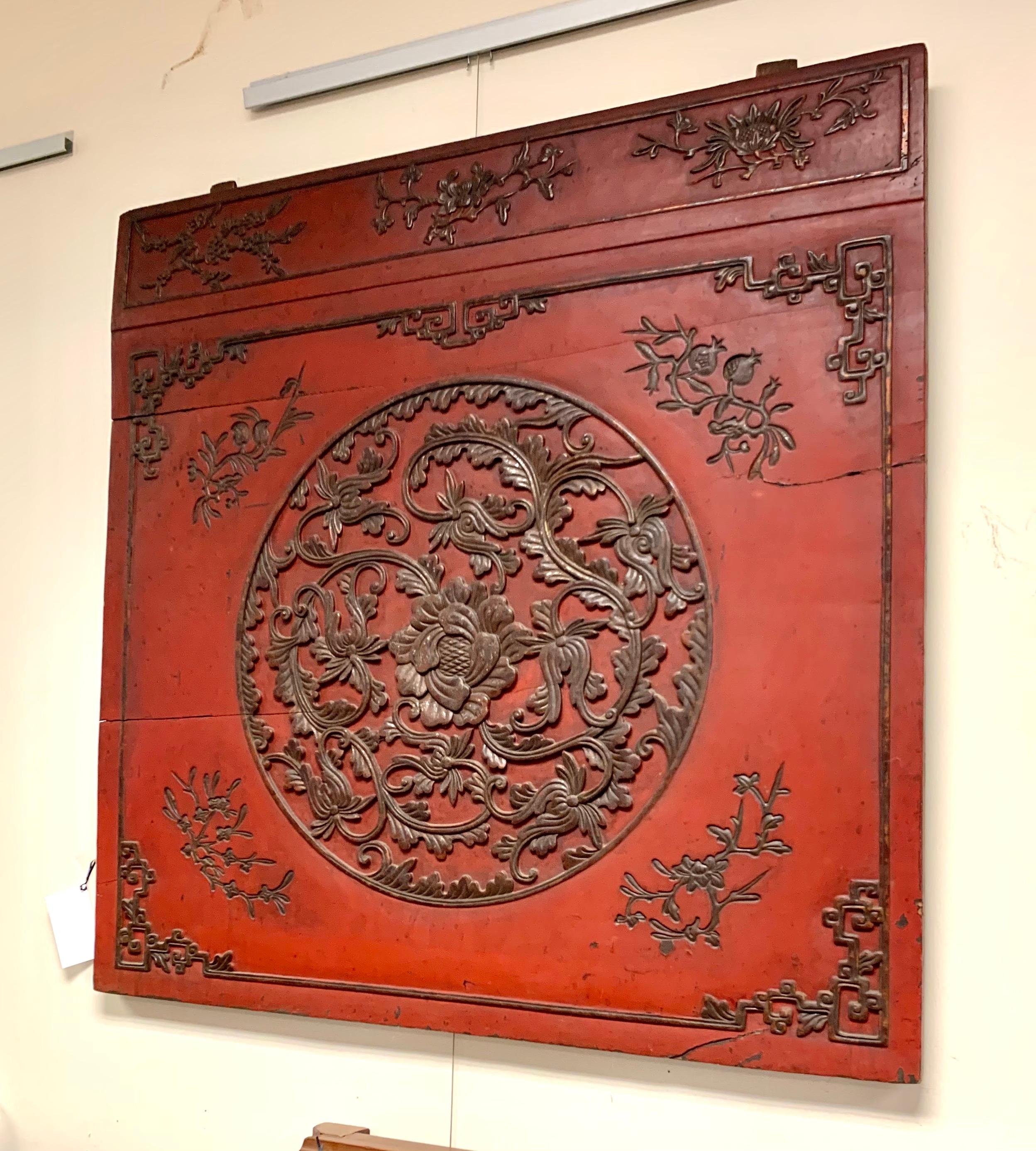 Nineteenth Century Chinese Antique Carved Wall Sculpture Plaque Relief Screen 6