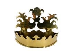 Nineteenth Century Cut and Pierced Brass Wall Pocket or Tidy of Crown Form