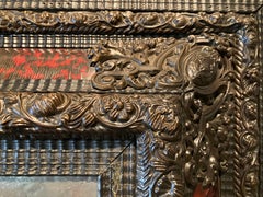 Nineteenth Century Dutch Tortoise and Brass Embossed Cushion Mirror