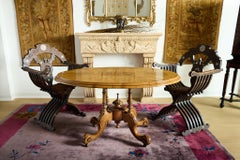 Nineteenth Century English  Burled Walnut Oval Breakfast Table
