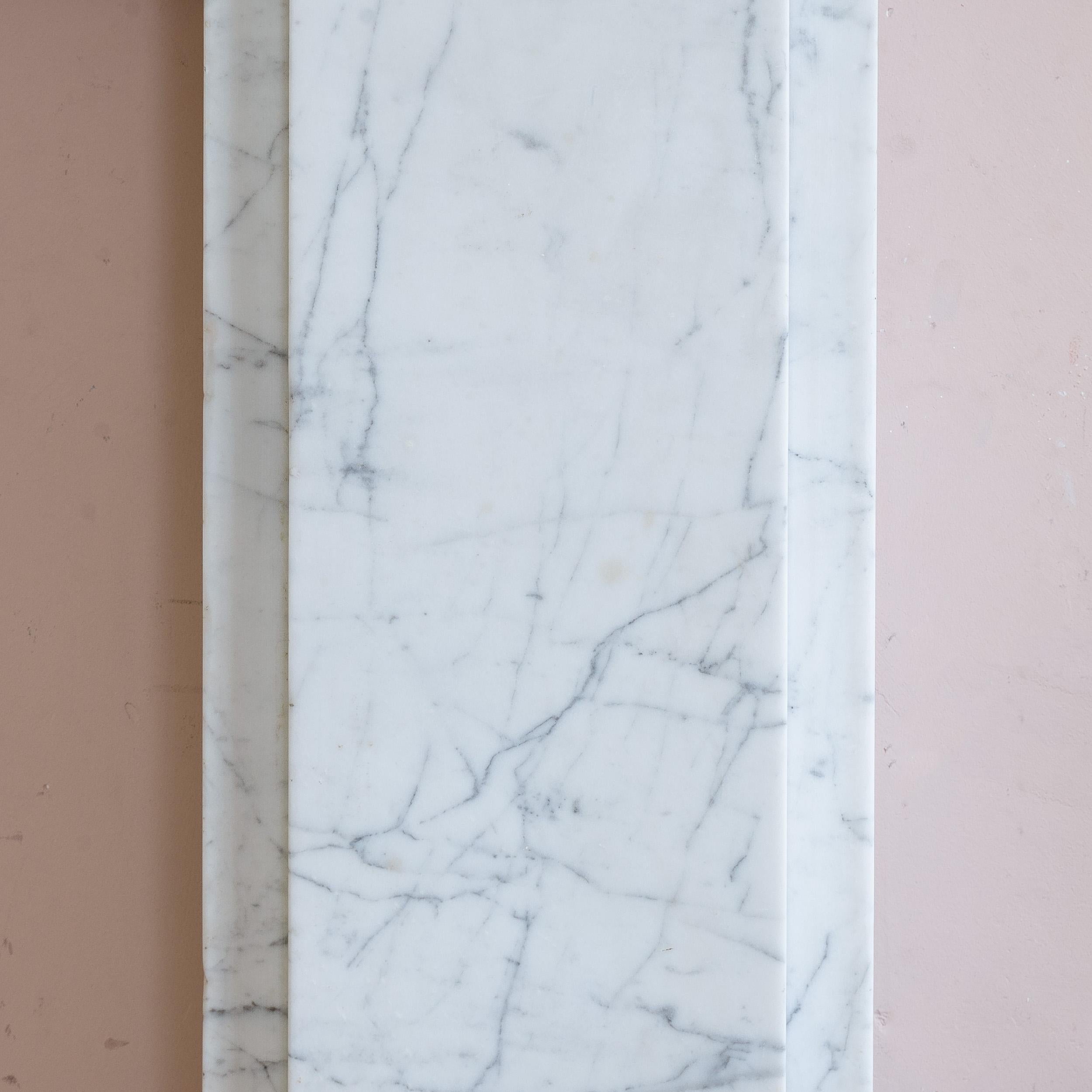 Nineteenth century English Carrara Marble Fireplace For Sale 5