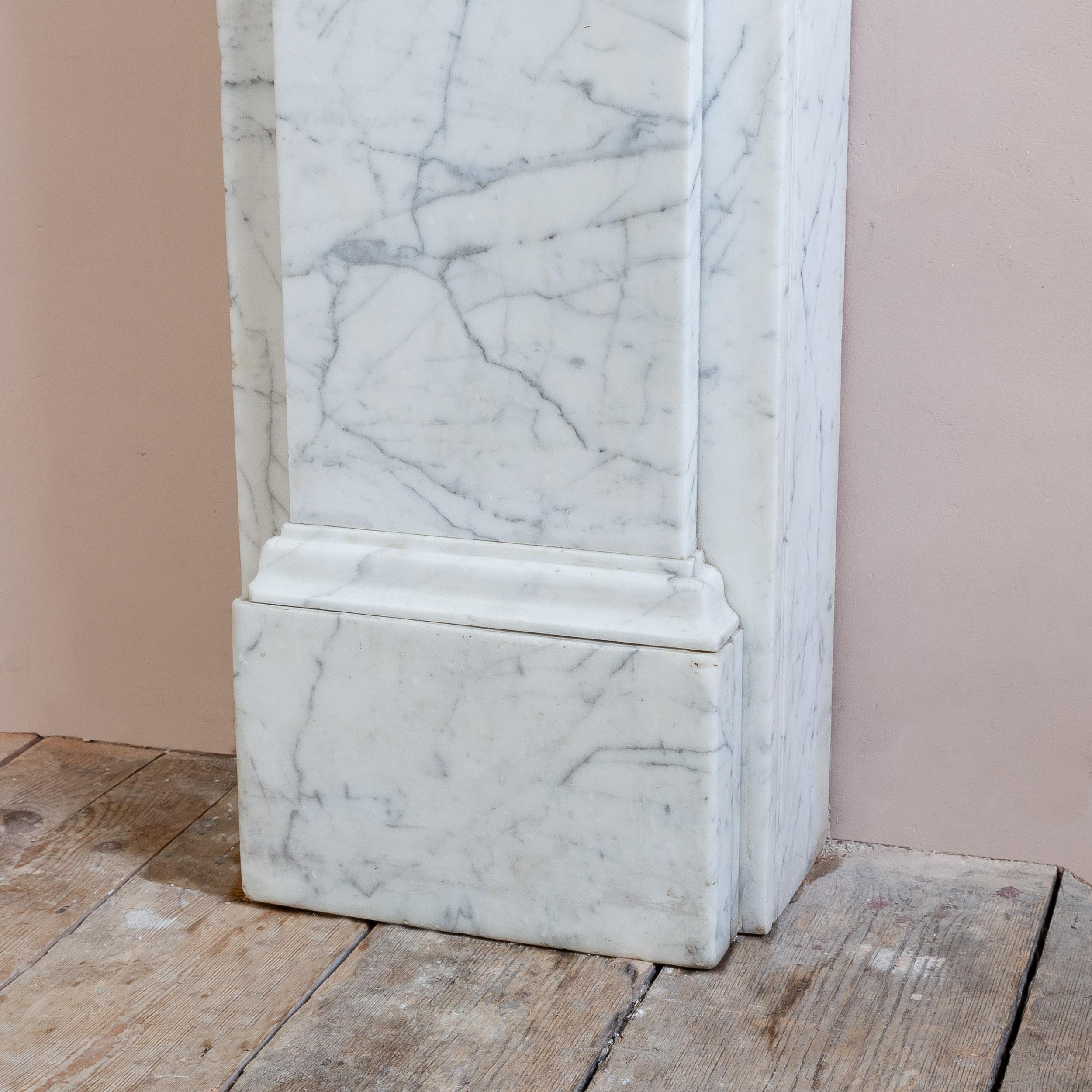 Nineteenth century English Carrara Marble Fireplace For Sale 6