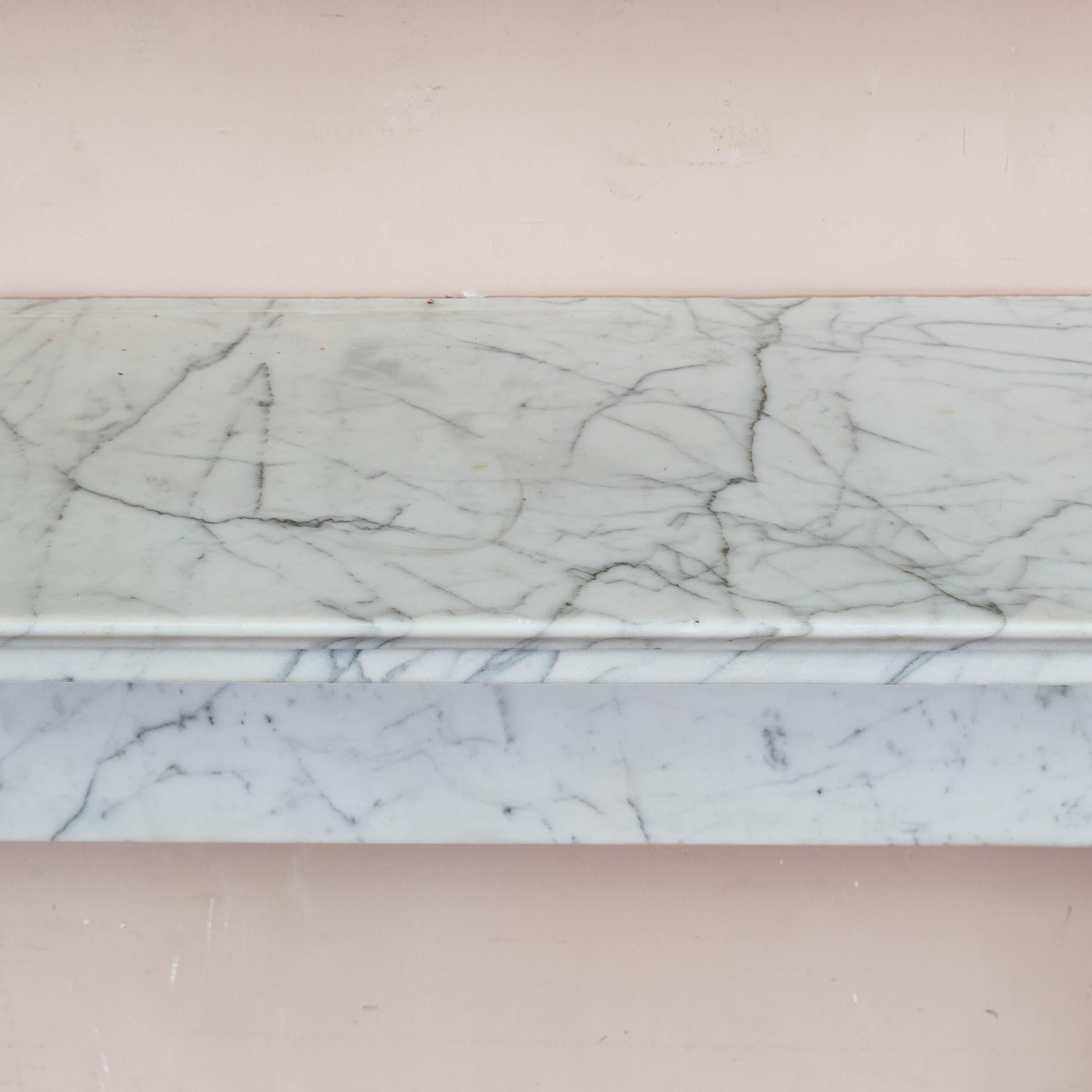 Nineteenth century English Carrara Marble Fireplace For Sale 7