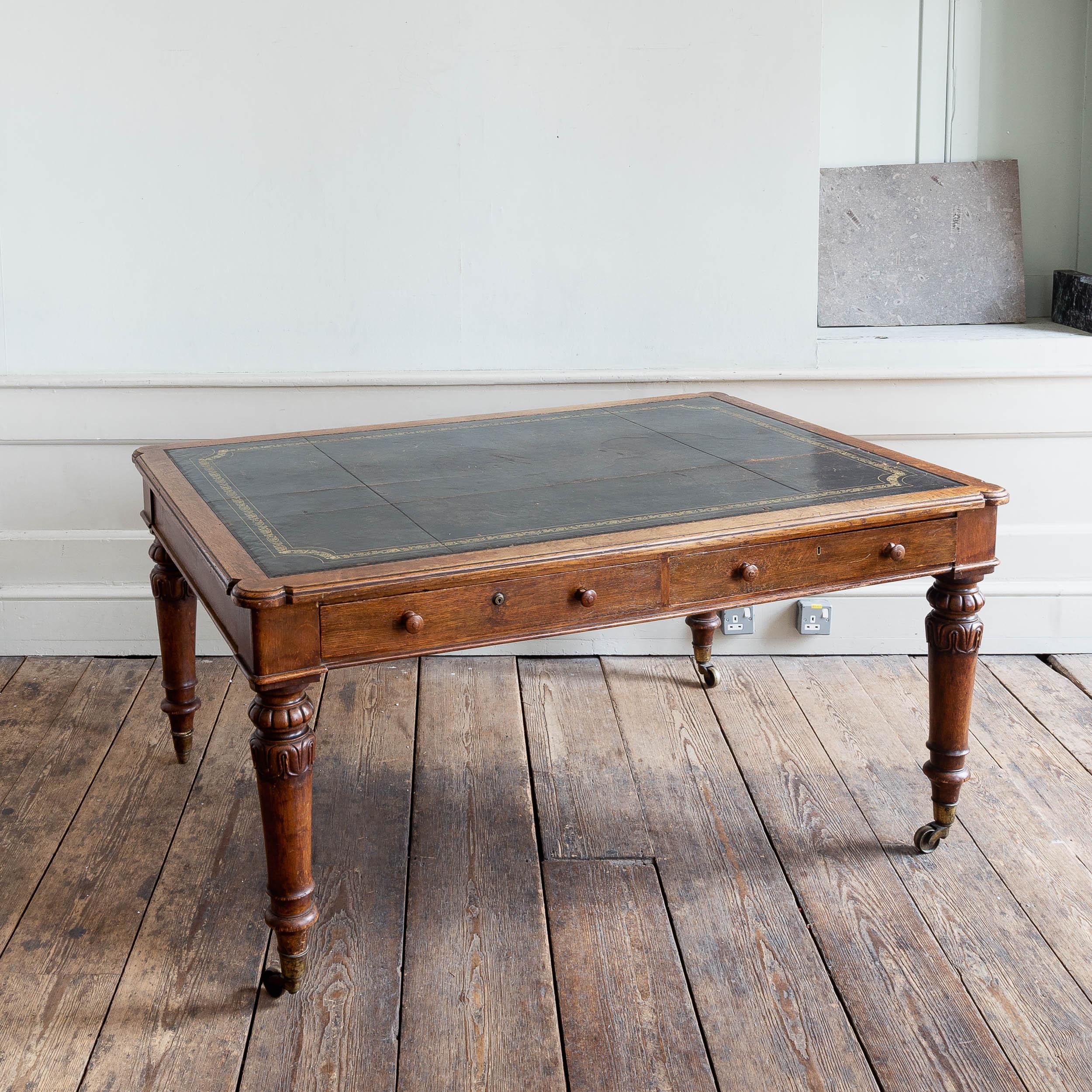Nineteenth Century English Oak Library Table by Holland & Sons 7