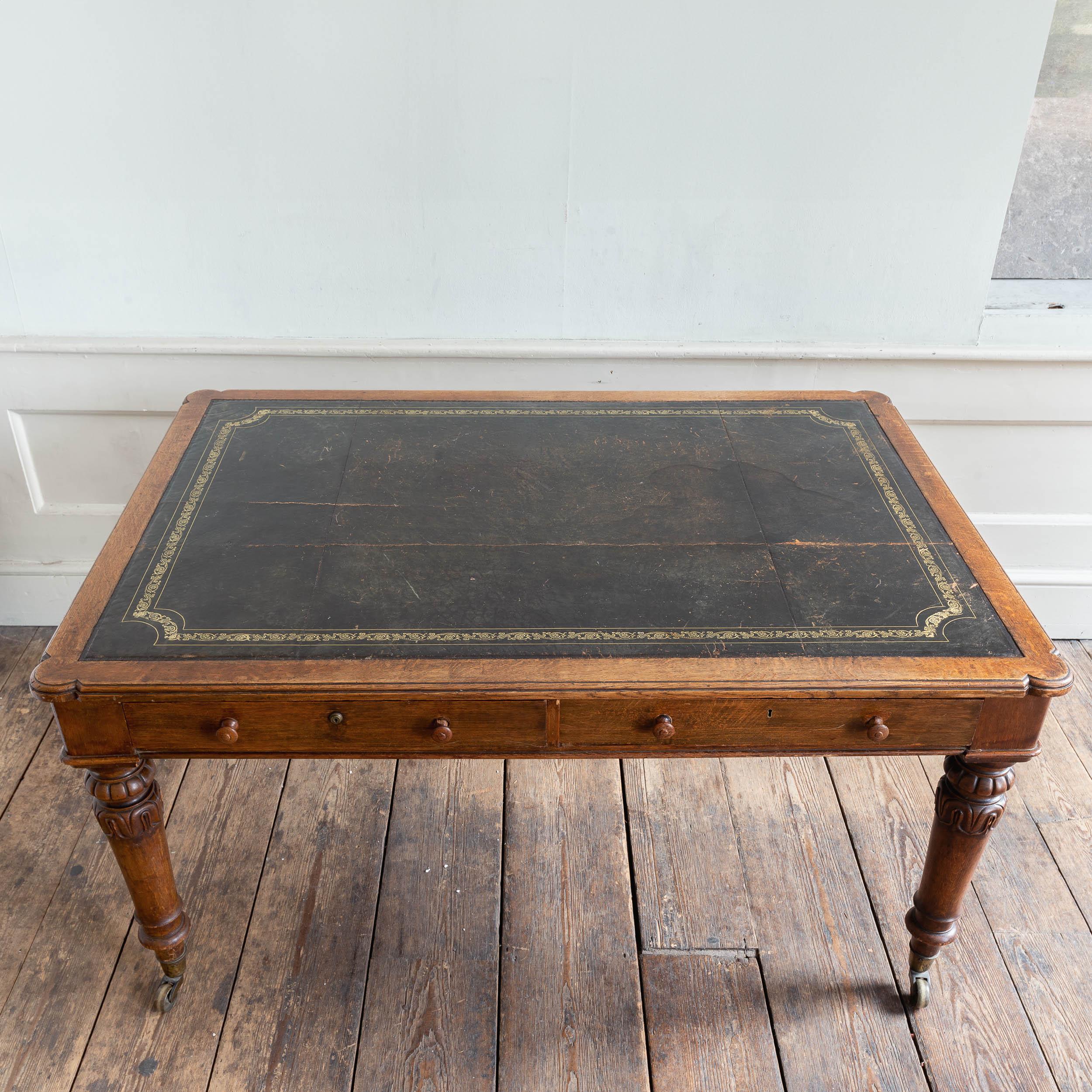 Nineteenth Century English Oak Library Table by Holland & Sons 8