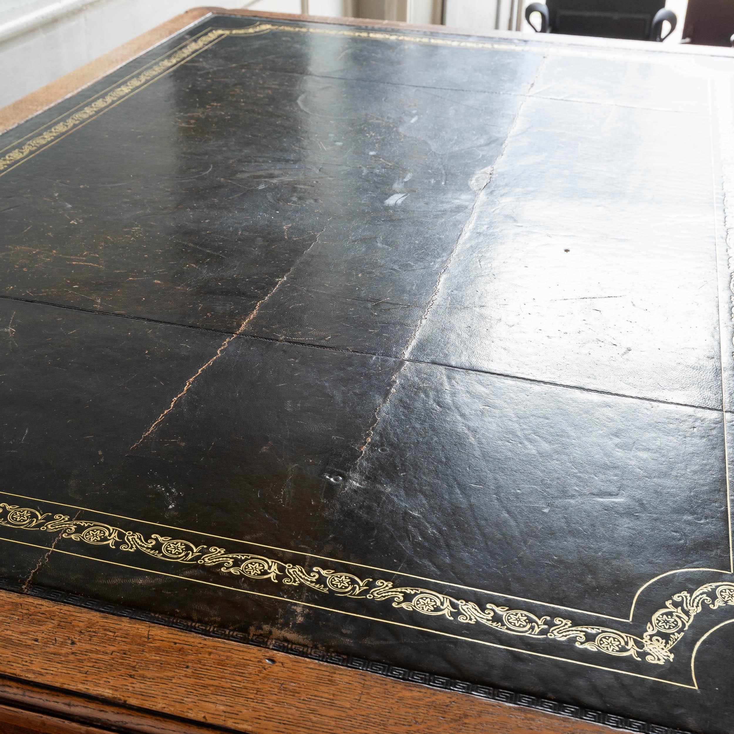 Nineteenth Century English Oak Library Table by Holland & Sons 10