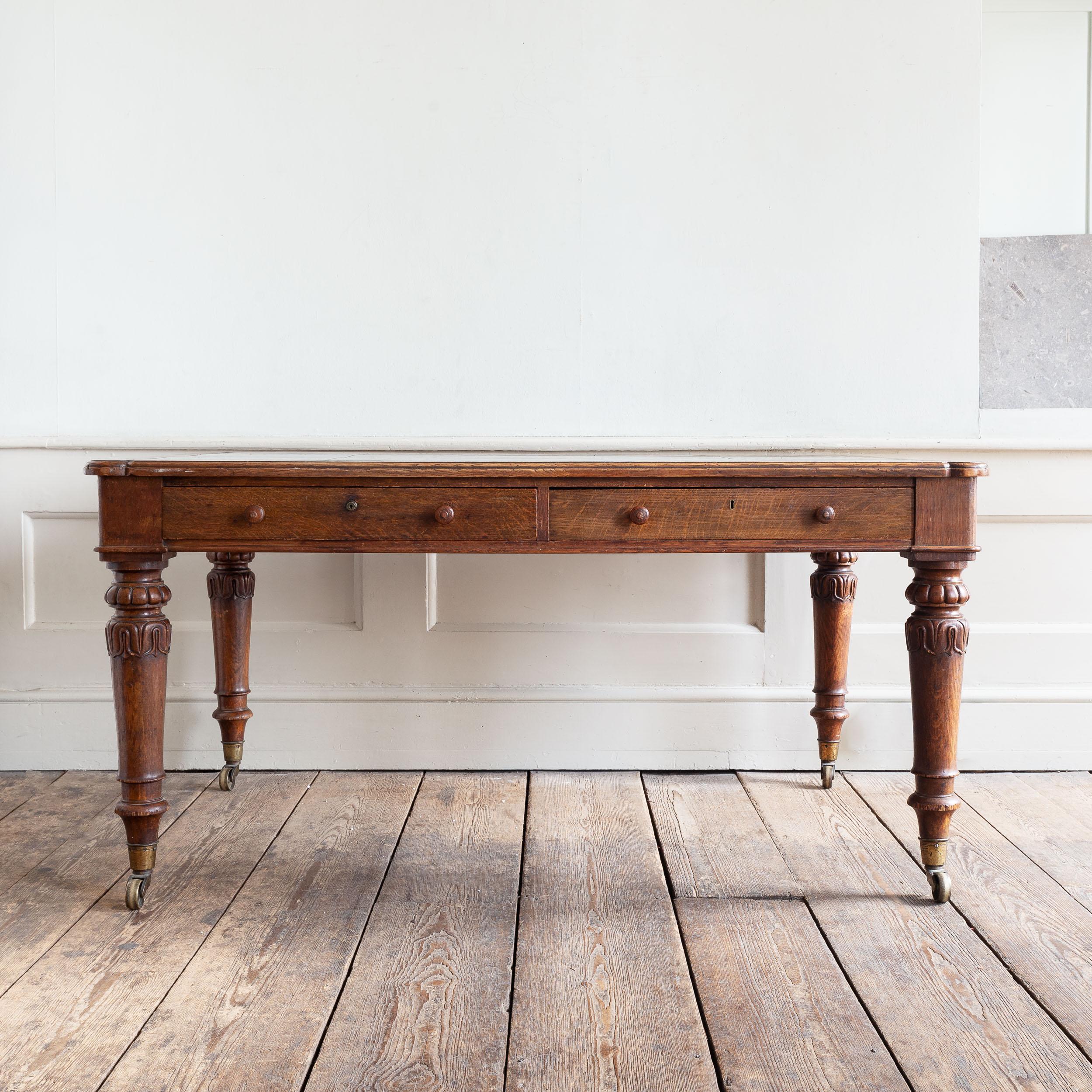 Nineteenth Century English Oak Library Table by Holland & Sons 13