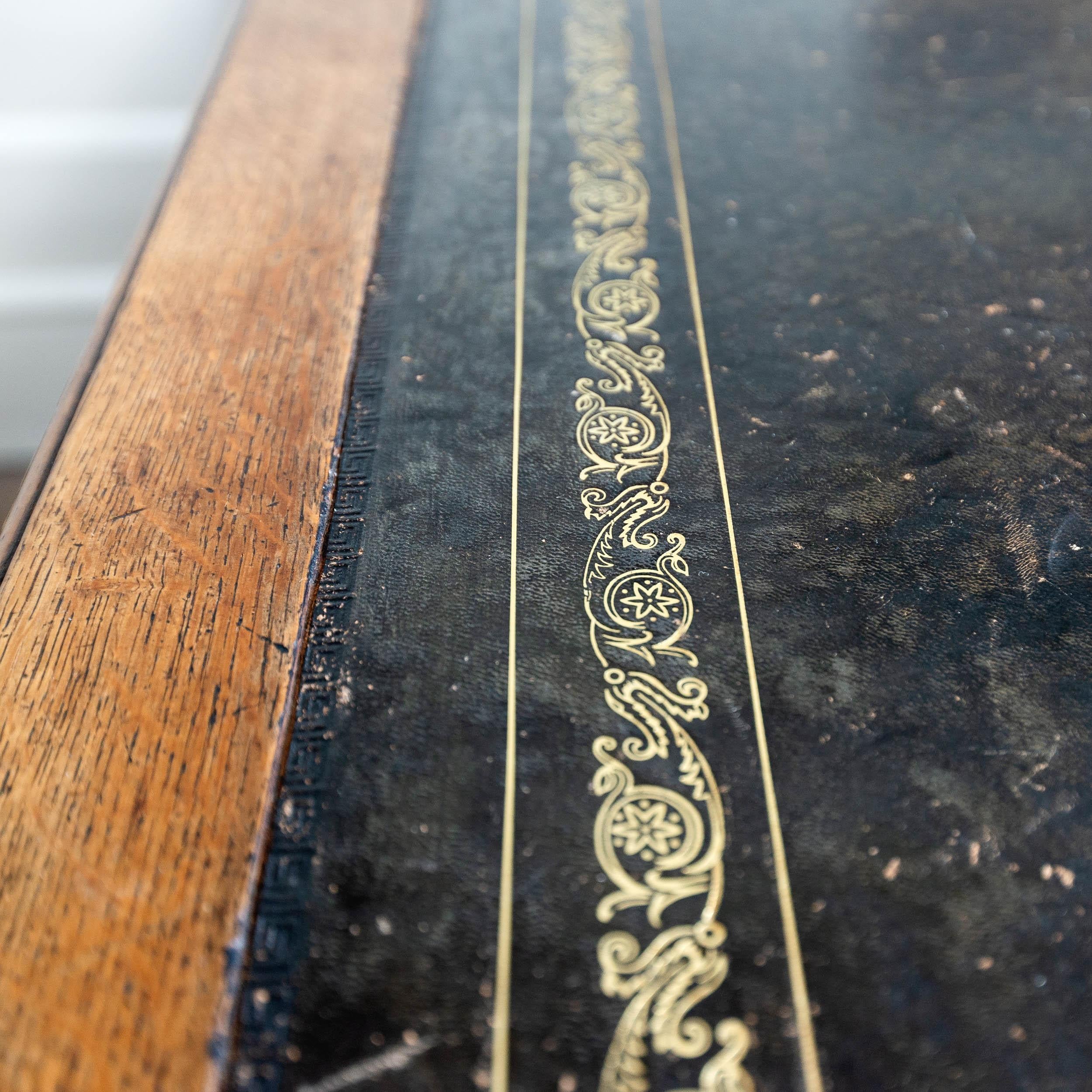 Nineteenth Century English Oak Library Table by Holland & Sons 3
