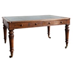 Antique Nineteenth Century English Oak Library Table by Holland & Sons