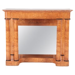 Nineteenth Century Figured Elm Console Resting on Four Round Doric Style Columns