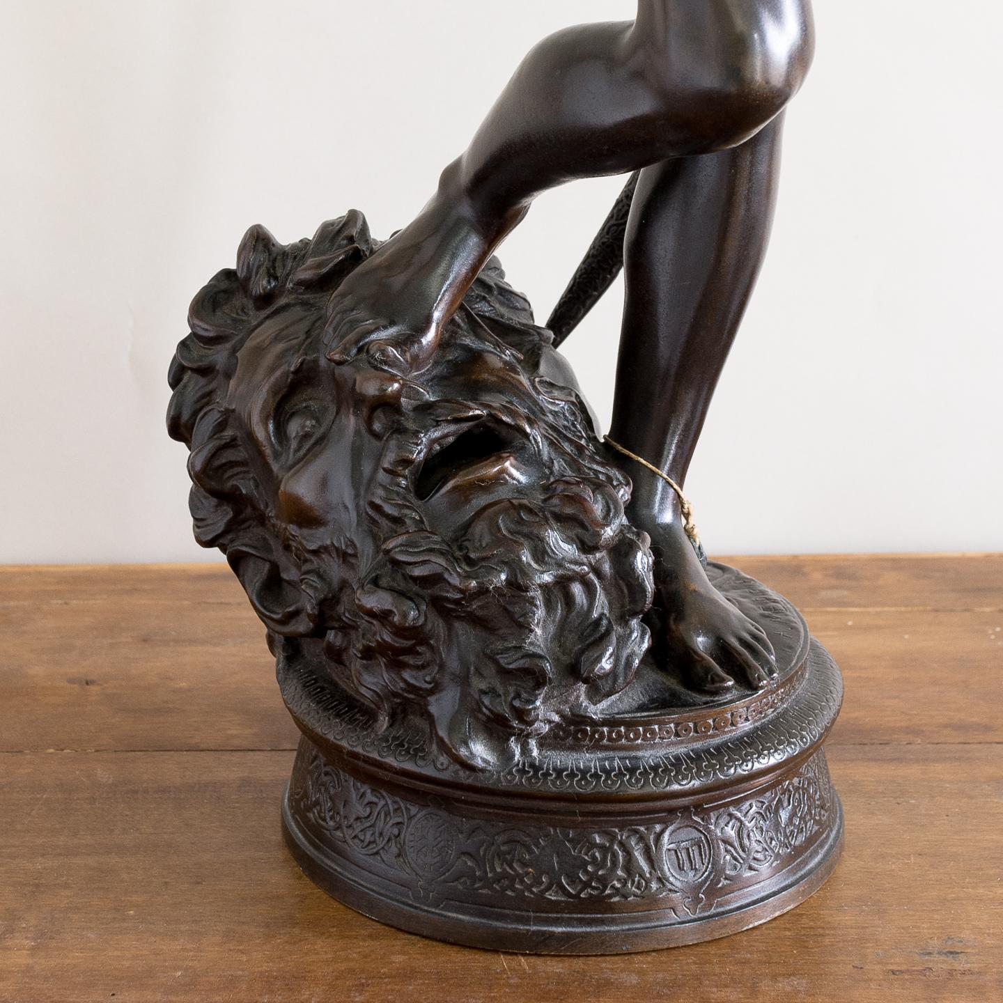 19th Century French Bronze of David Slaying Goliath by Barbedienne 6
