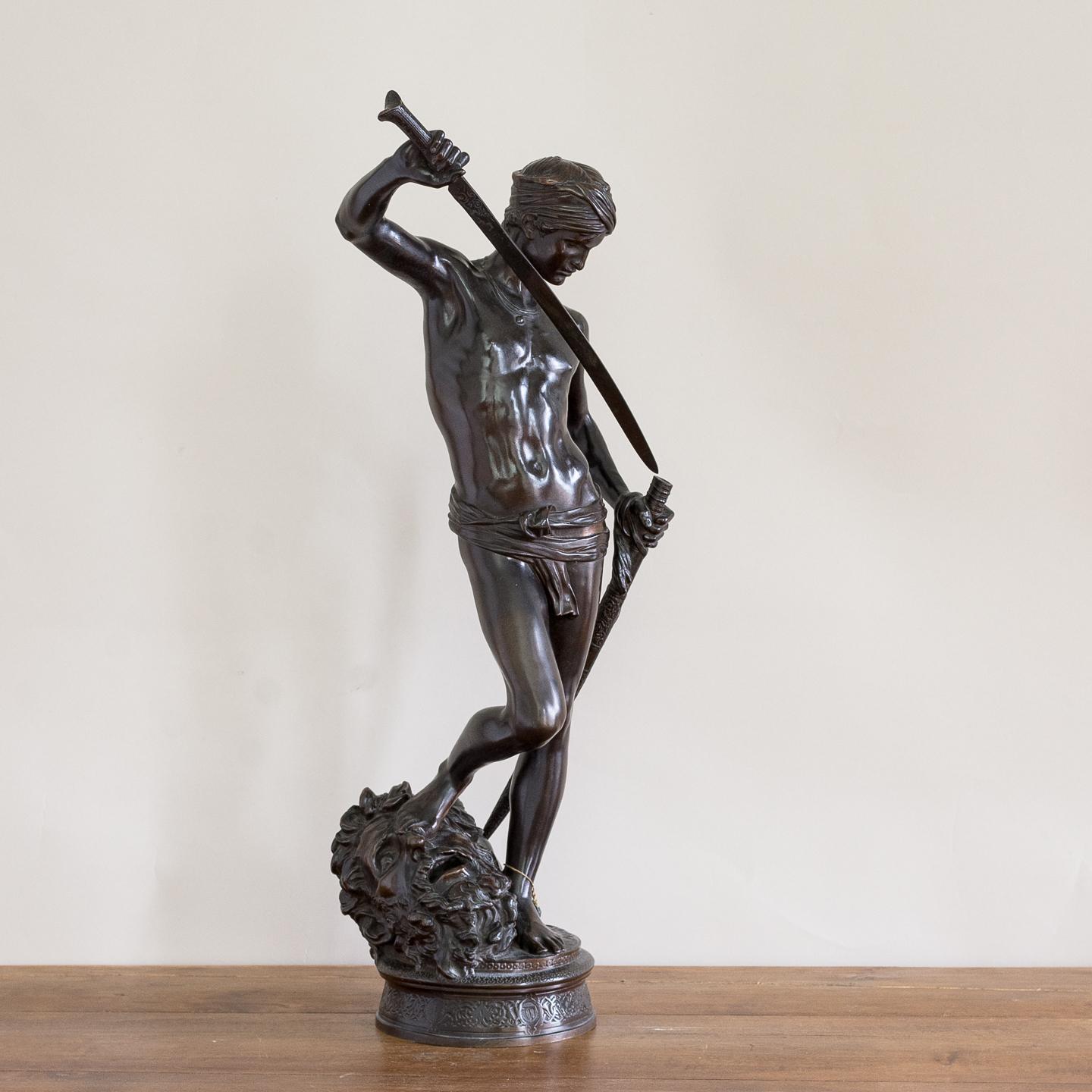 david and goliath bronze statue