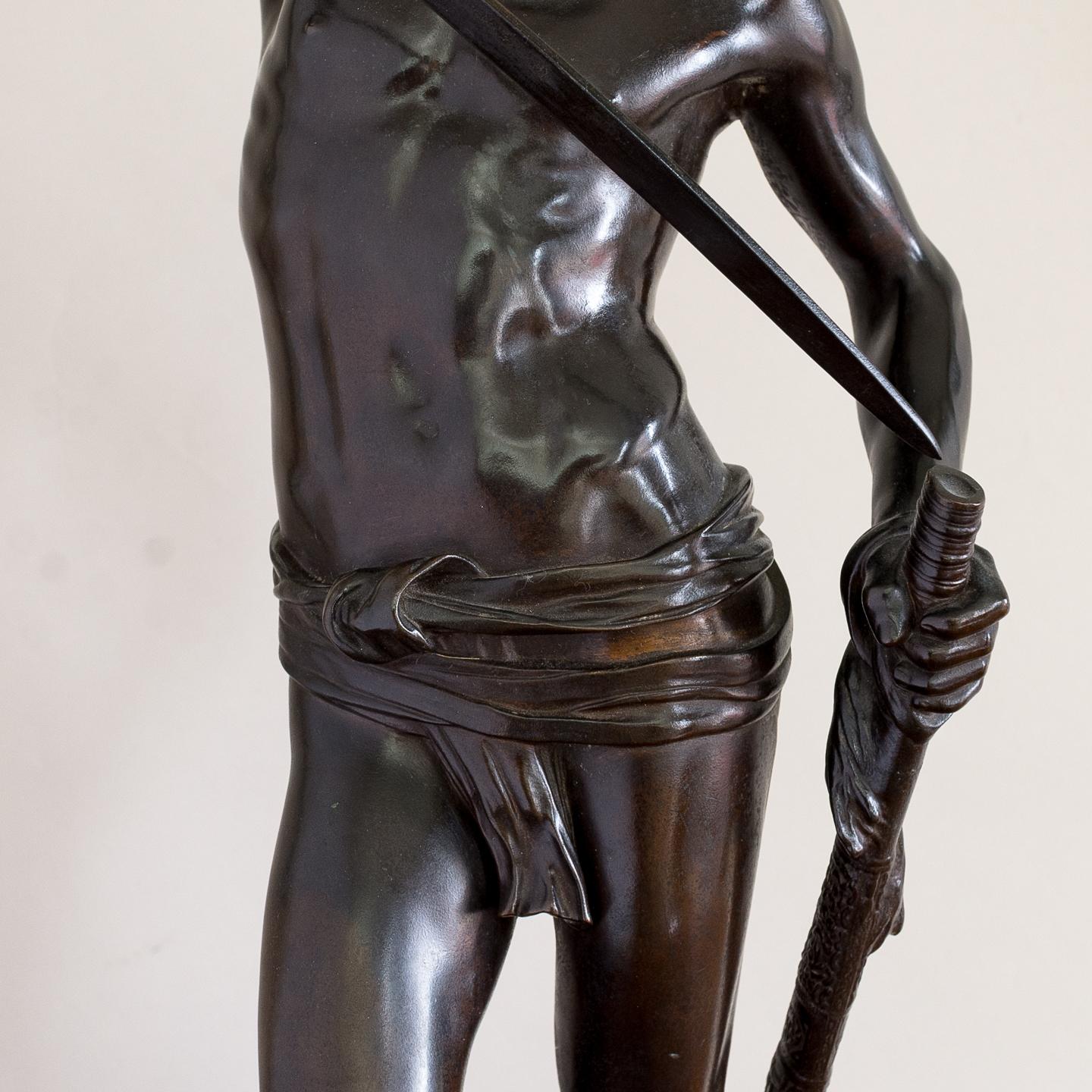 19th Century French Bronze of David Slaying Goliath by Barbedienne In Good Condition In London, GB