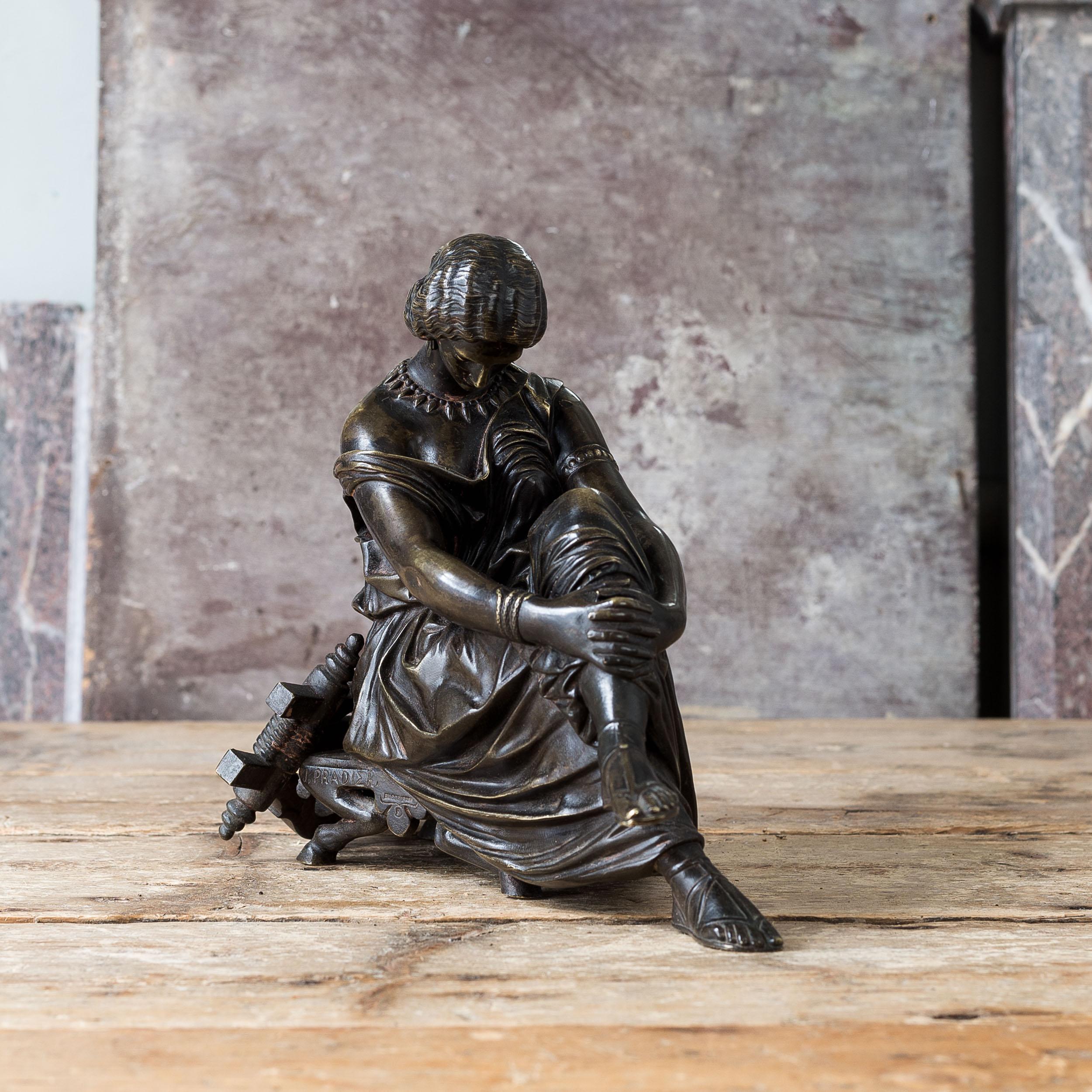 Nineteenth Century French Bronze of Sappho In Good Condition For Sale In London, GB