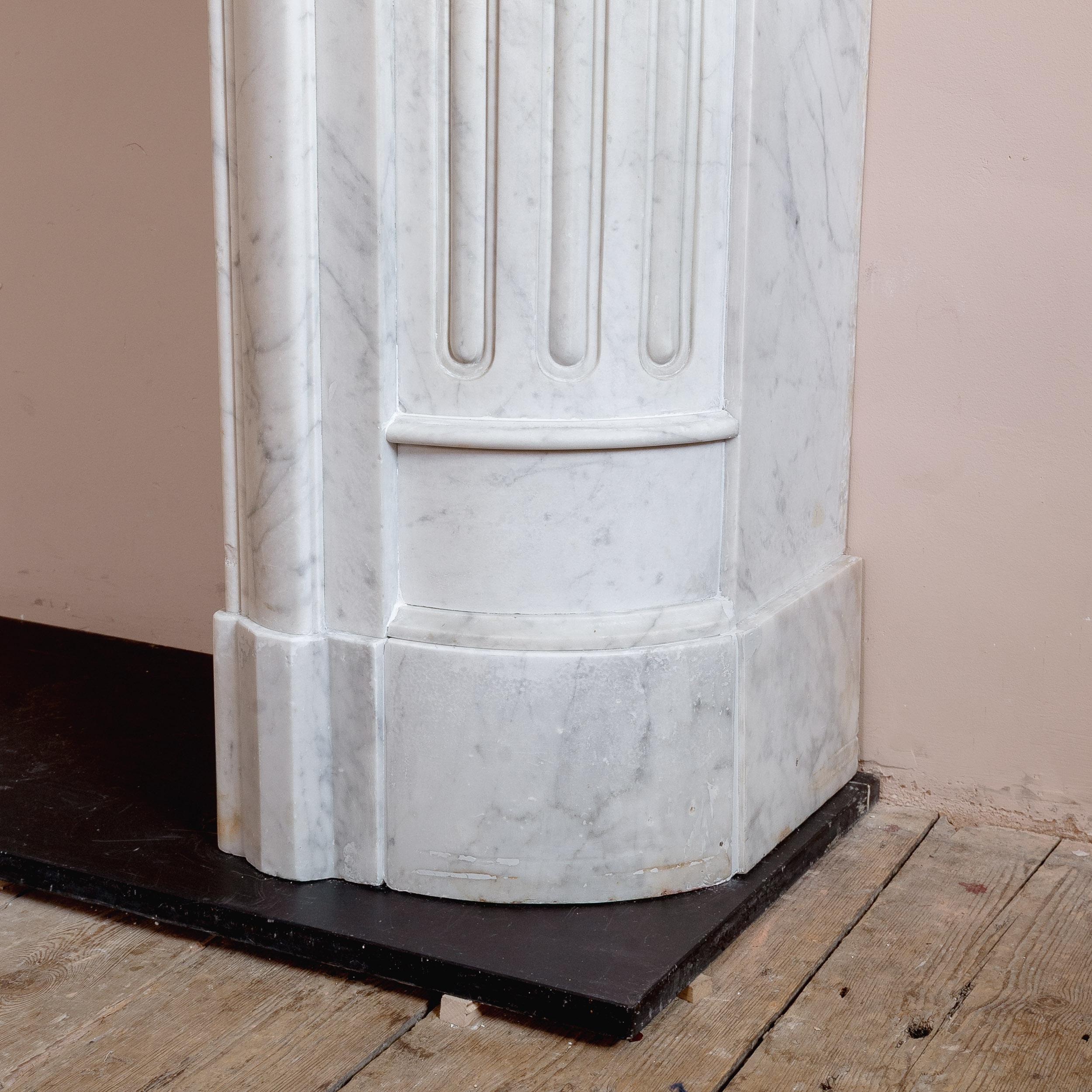 Nineteenth Century French Carrara Marble Fireplace For Sale 7