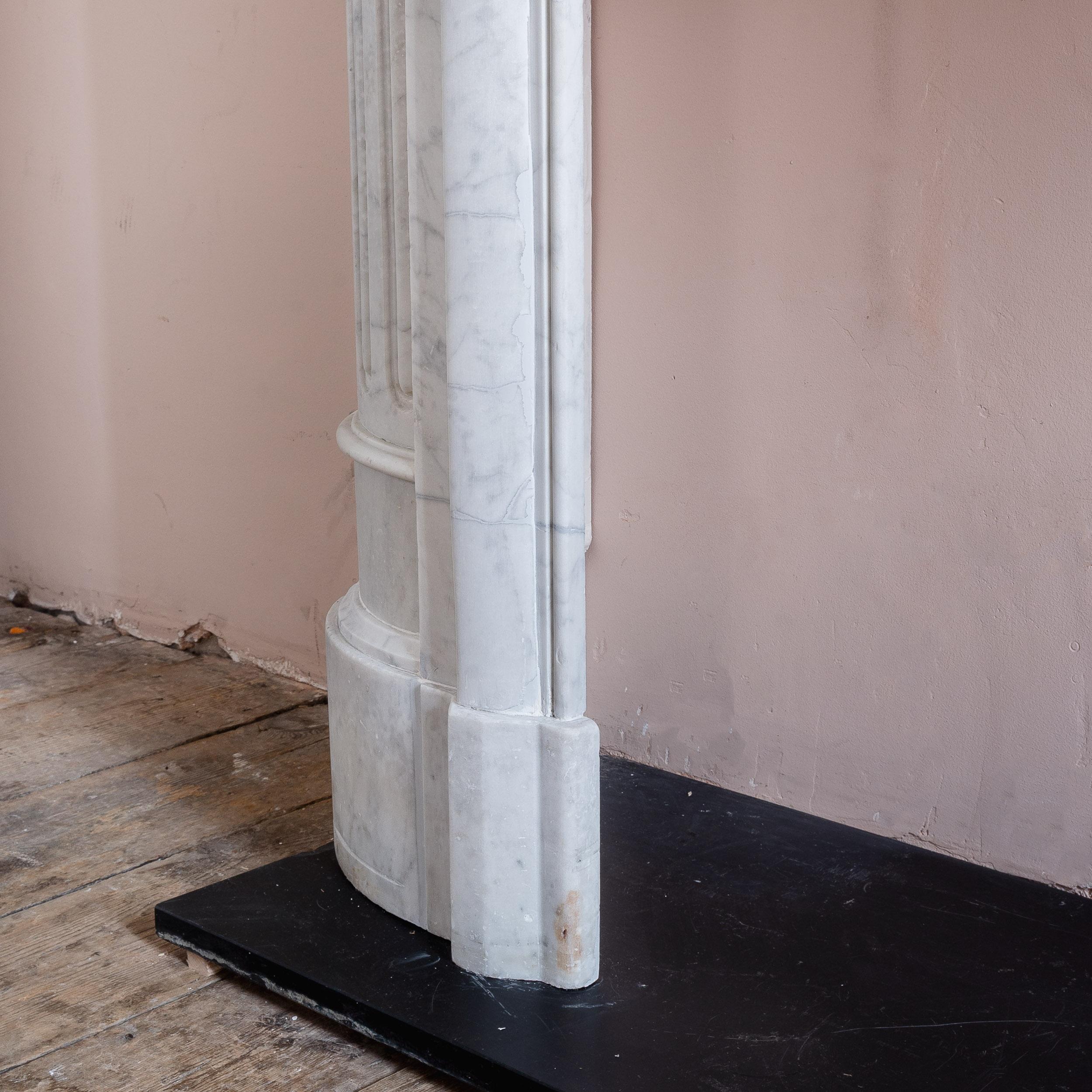 Nineteenth Century French Carrara Marble Fireplace For Sale 8