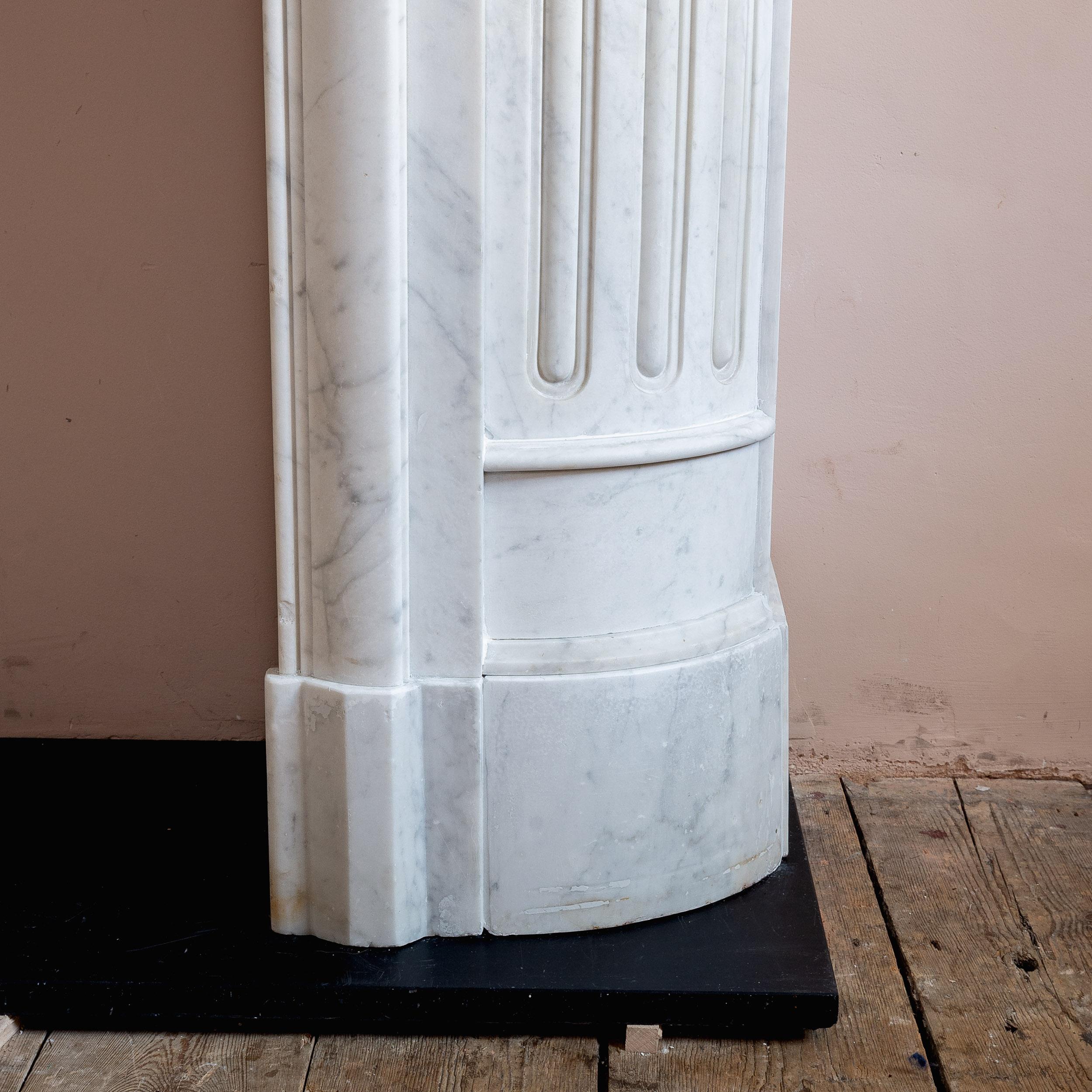 Nineteenth Century French Carrara Marble Fireplace For Sale 9