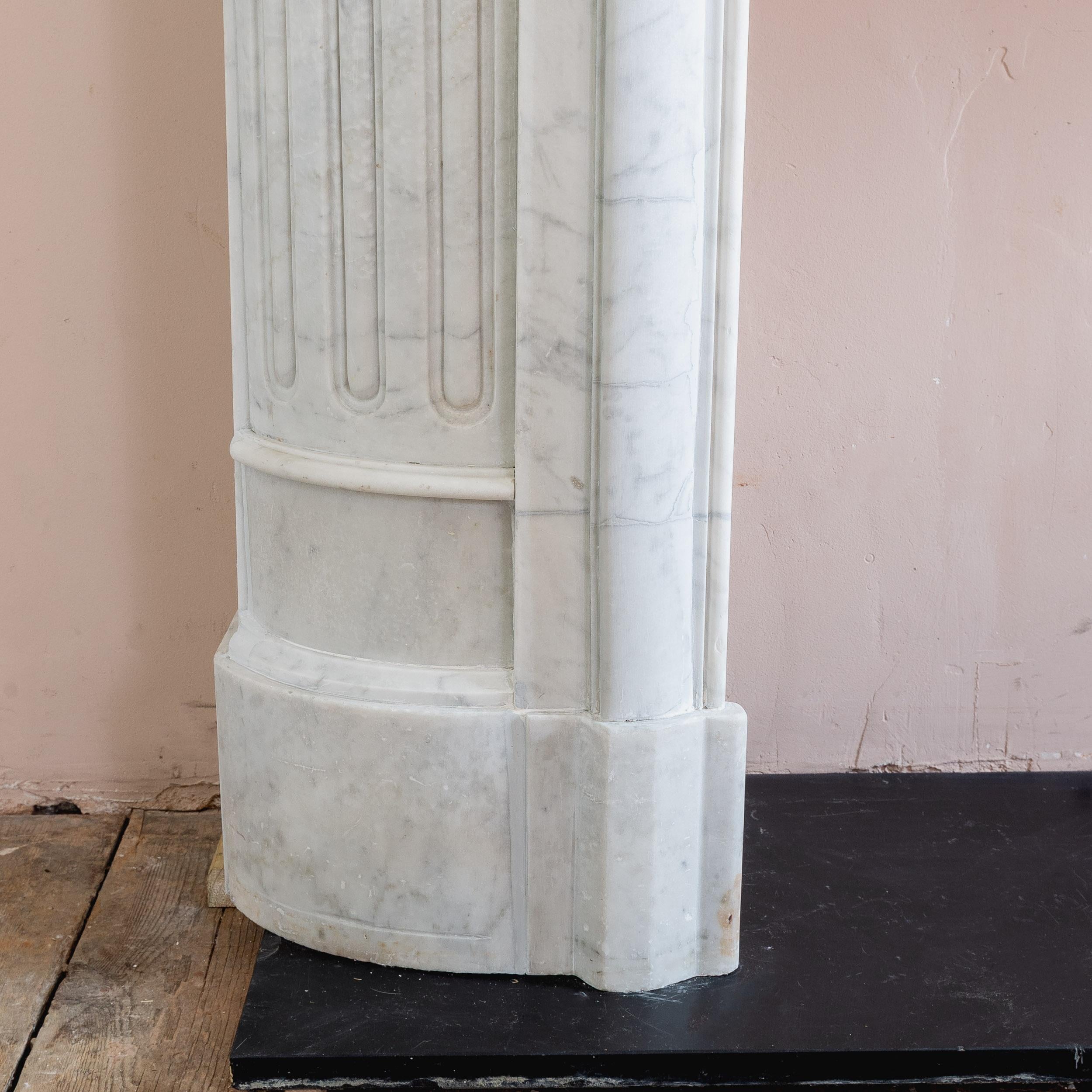 Nineteenth Century French Carrara Marble Fireplace For Sale 10
