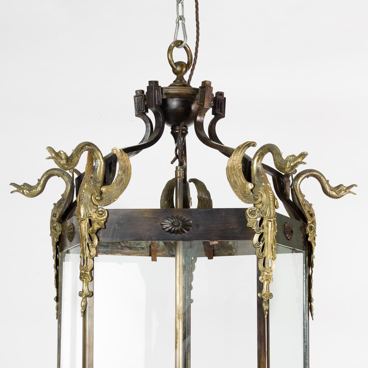 19th Century French Empire Style Hall Lantern In Good Condition For Sale In London, GB