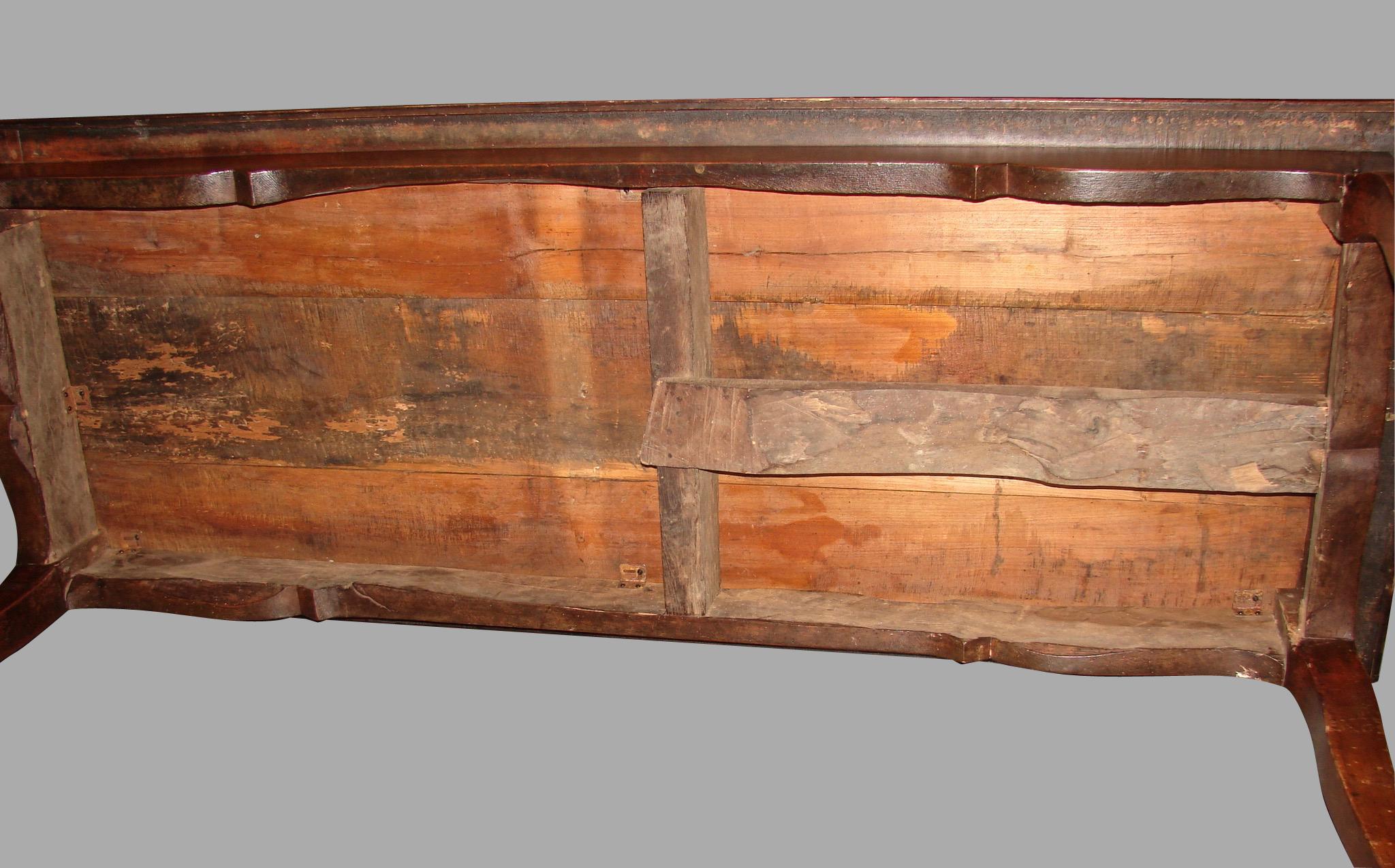 19th Century French Fruitwood Farm Table with Long Drawer 9