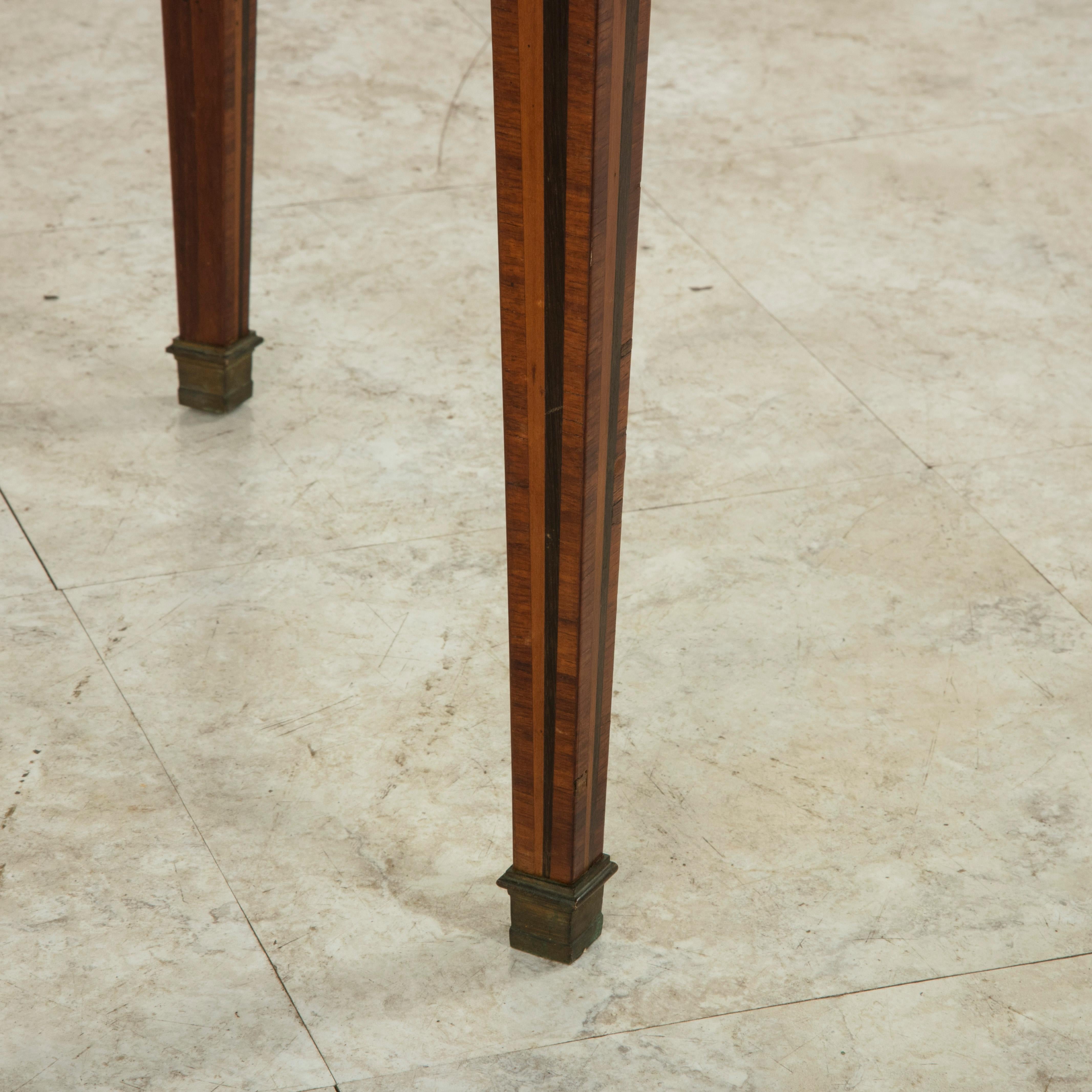 19th Century French Louis XVI Style Marquetry Game Table, Reversible Top 11