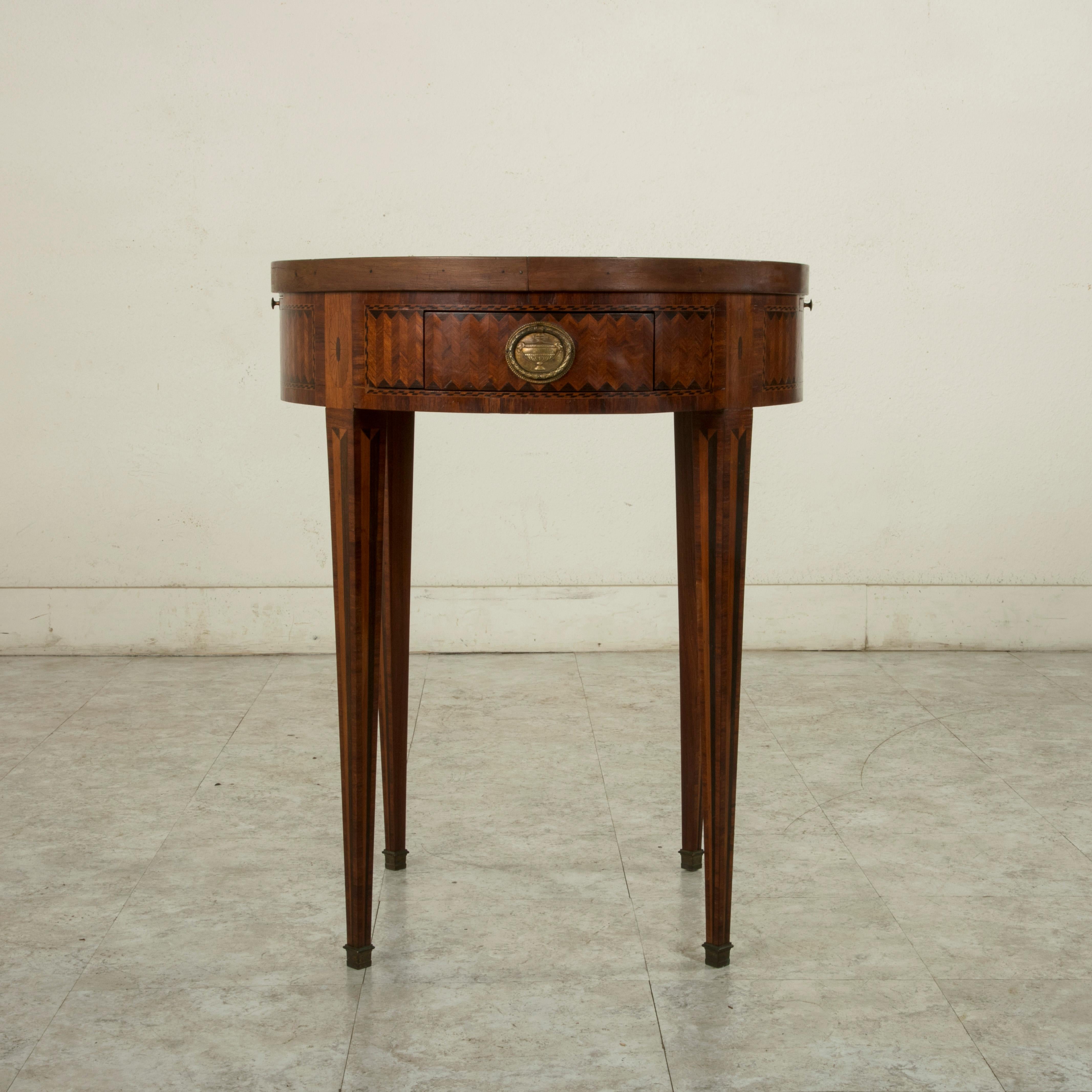 19th Century French Louis XVI Style Marquetry Game Table, Reversible Top 2