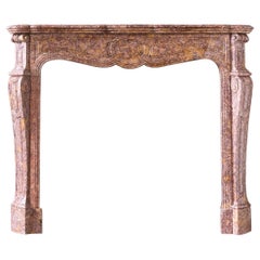 Nineteenth Century French Pompadour Fireplace in Brocatello Marble