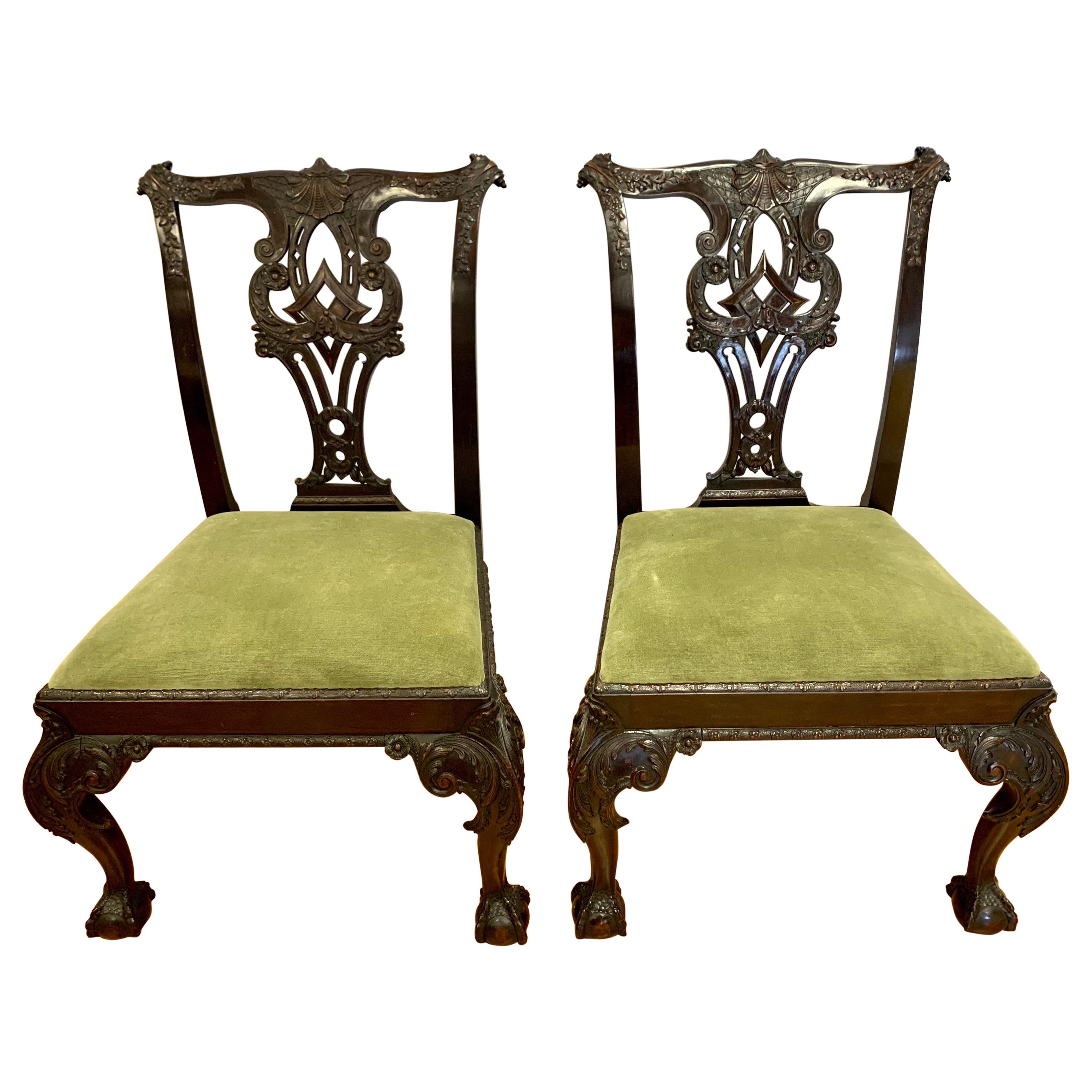 19th Century George III Ball and Claw Chippendale Chairs