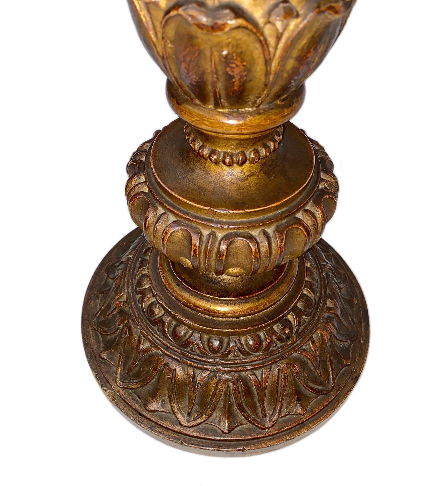 Italian 19th Century Giltwood Lamp For Sale