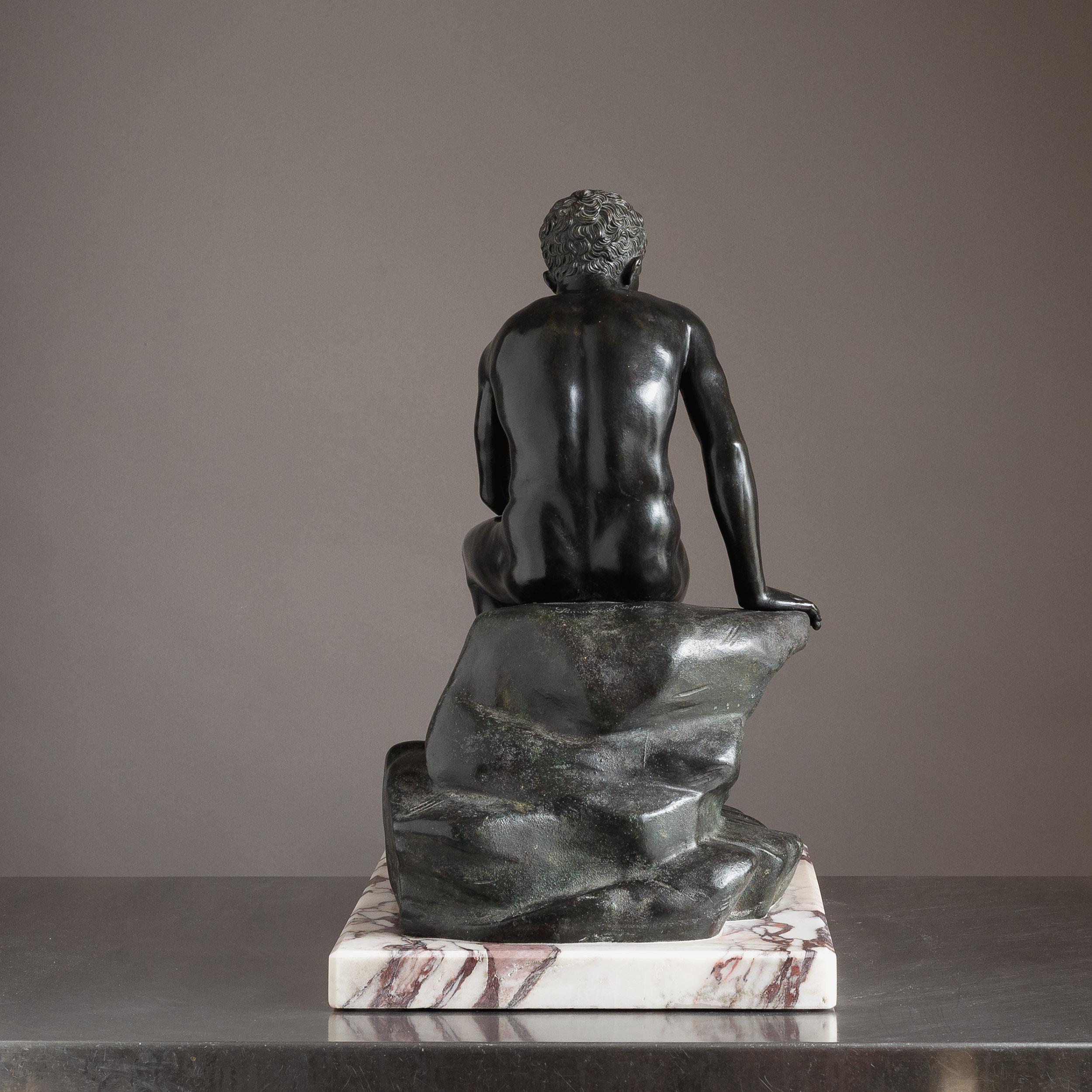 Bronzo italiano del XIX secolo raffigurante Ermes seduto in vendita 10