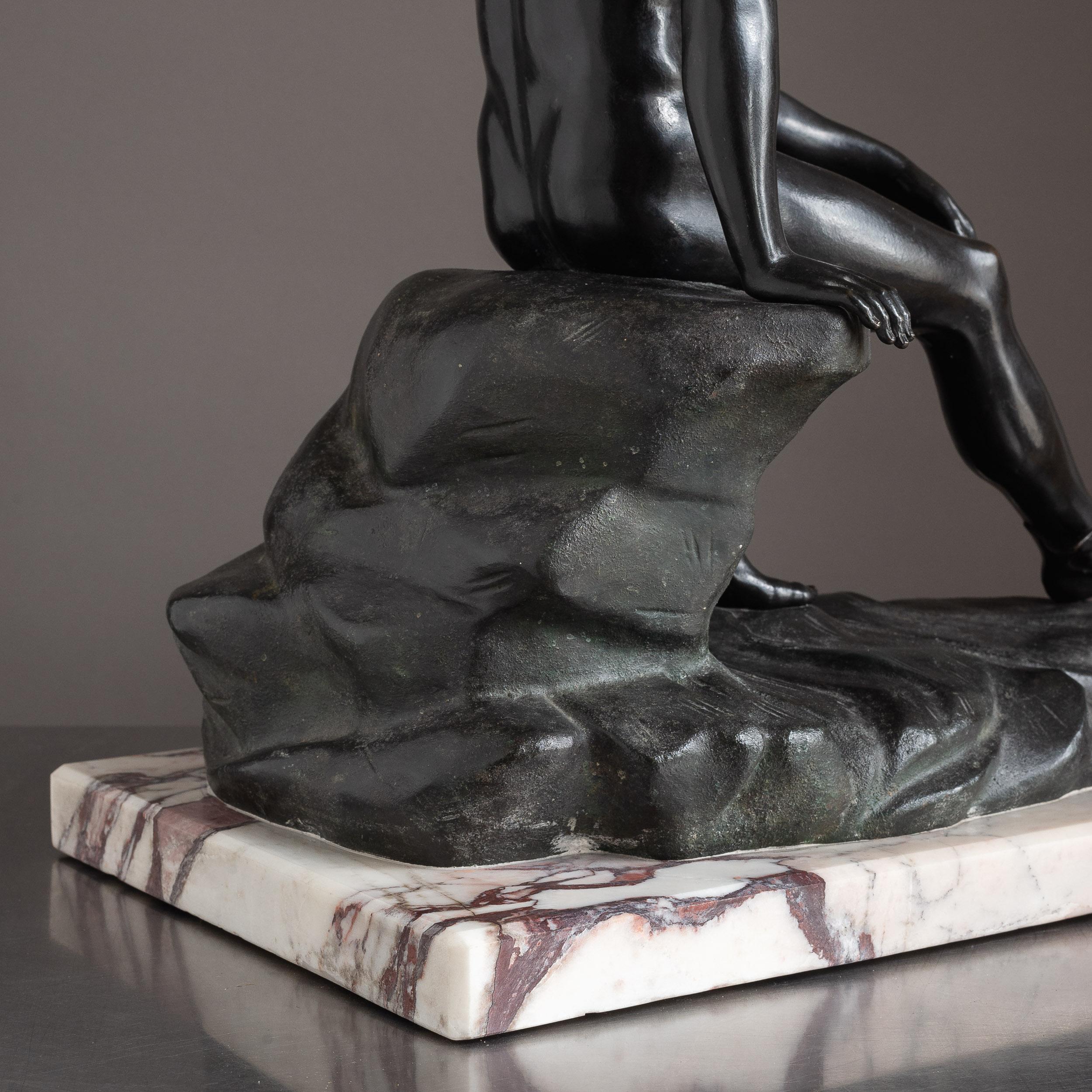 Bronzo italiano del XIX secolo raffigurante Ermes seduto in vendita 1