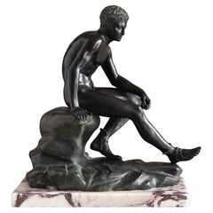 Bronce italiano del siglo XIX de Hermes sentado