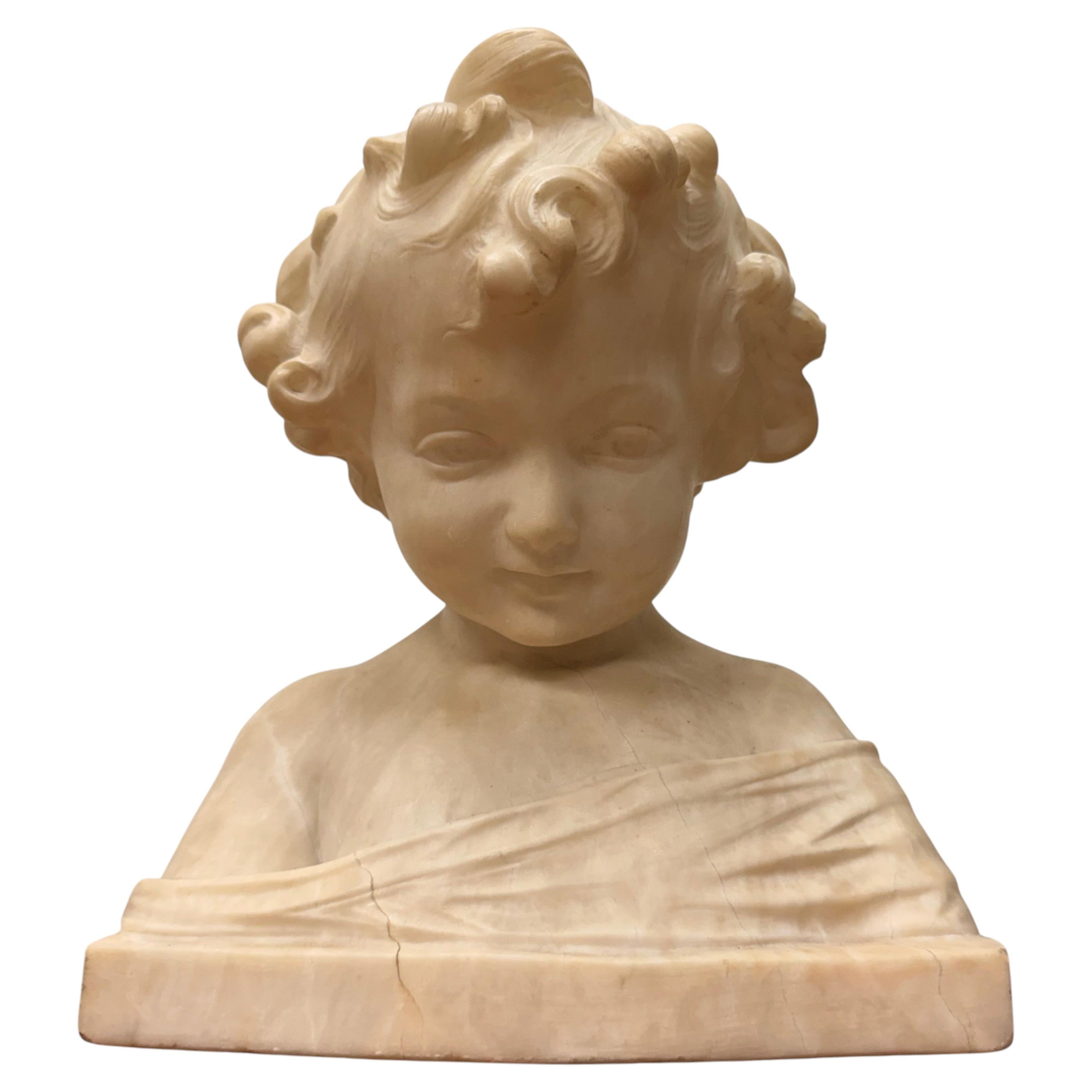 Nineteenth Century Italian Marble Bust of Child, Circa 1850