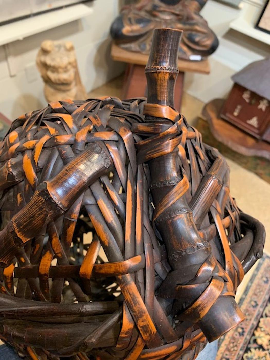 Hand-Woven 19th Century Japanese Kago, 'Ikebana Display Basket' For Sale