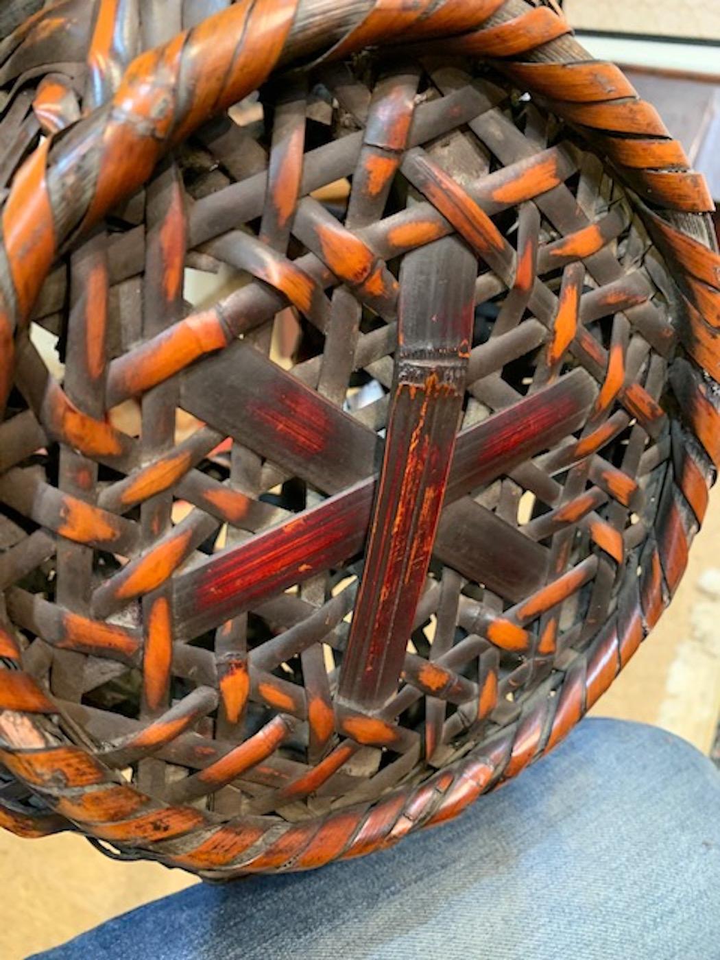 19th Century Japanese Kago, 'Ikebana Display Basket' In Good Condition For Sale In Stockbridge, MA