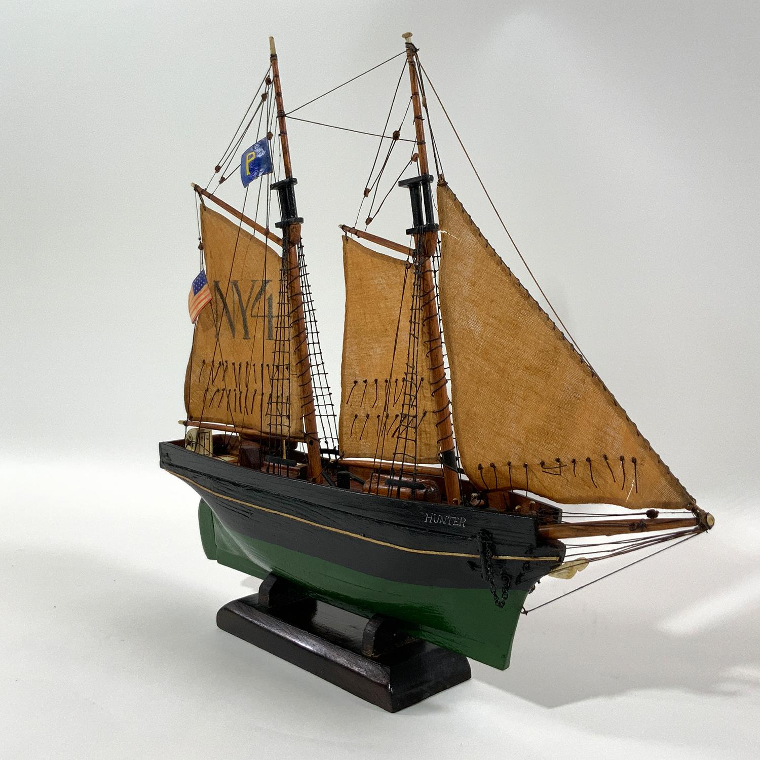 Wood Nineteenth Century Model of Pilot Schooner Hunter